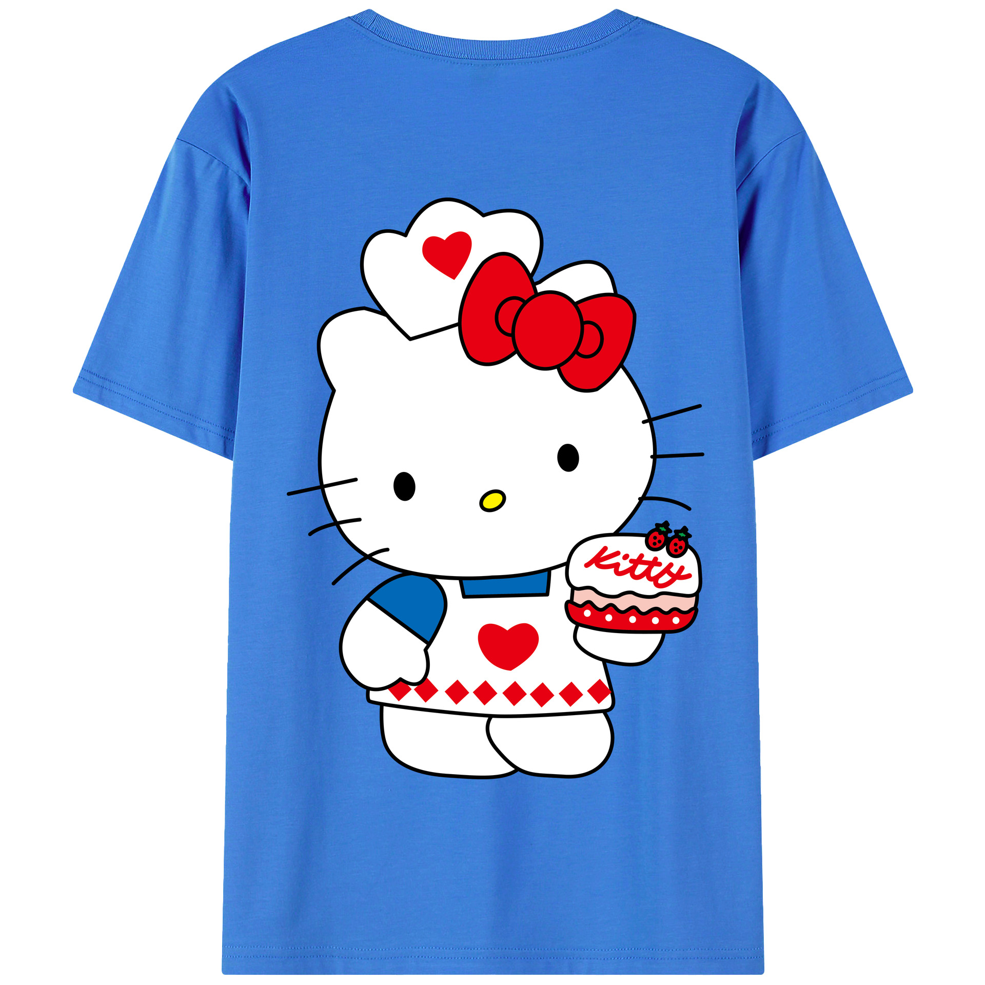 （画像用） Hello Kitty ハローキティ 綿100％半袖Tシャツ（背面プリント）