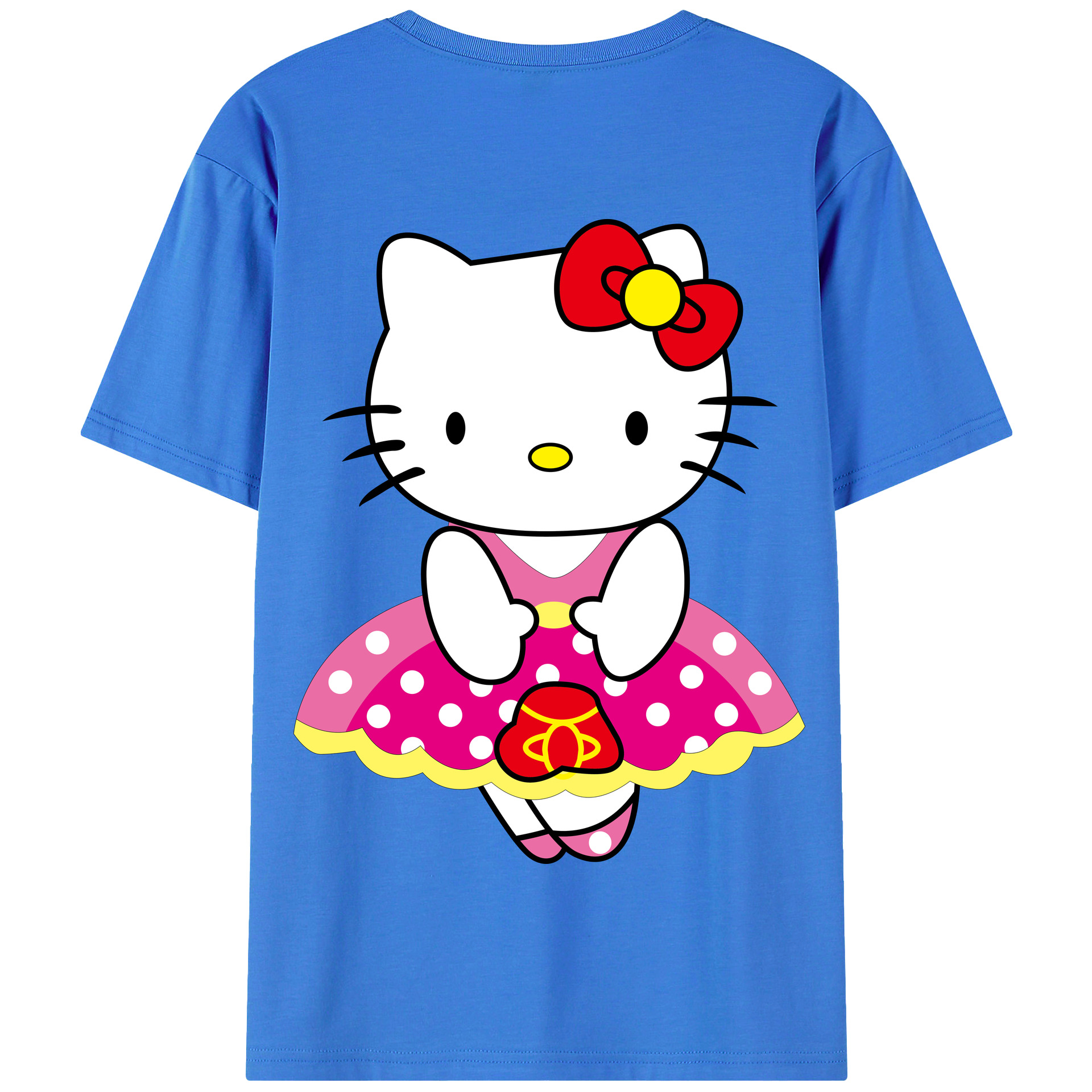 （画像用） Hello Kitty ハローキティ 綿100％半袖Tシャツ（背面プリント）