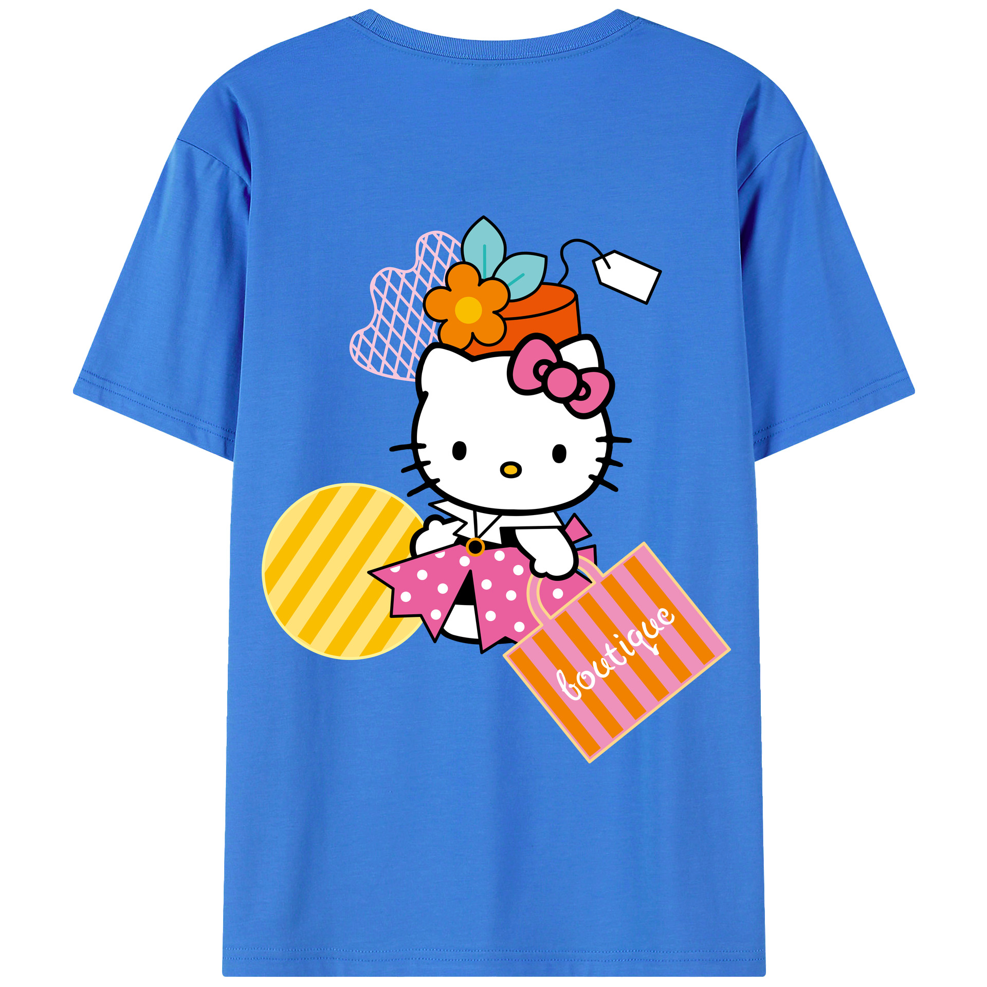 （画像用） Hello Kitty ハローキティ 綿100％半袖Tシャツ（背面プリント）