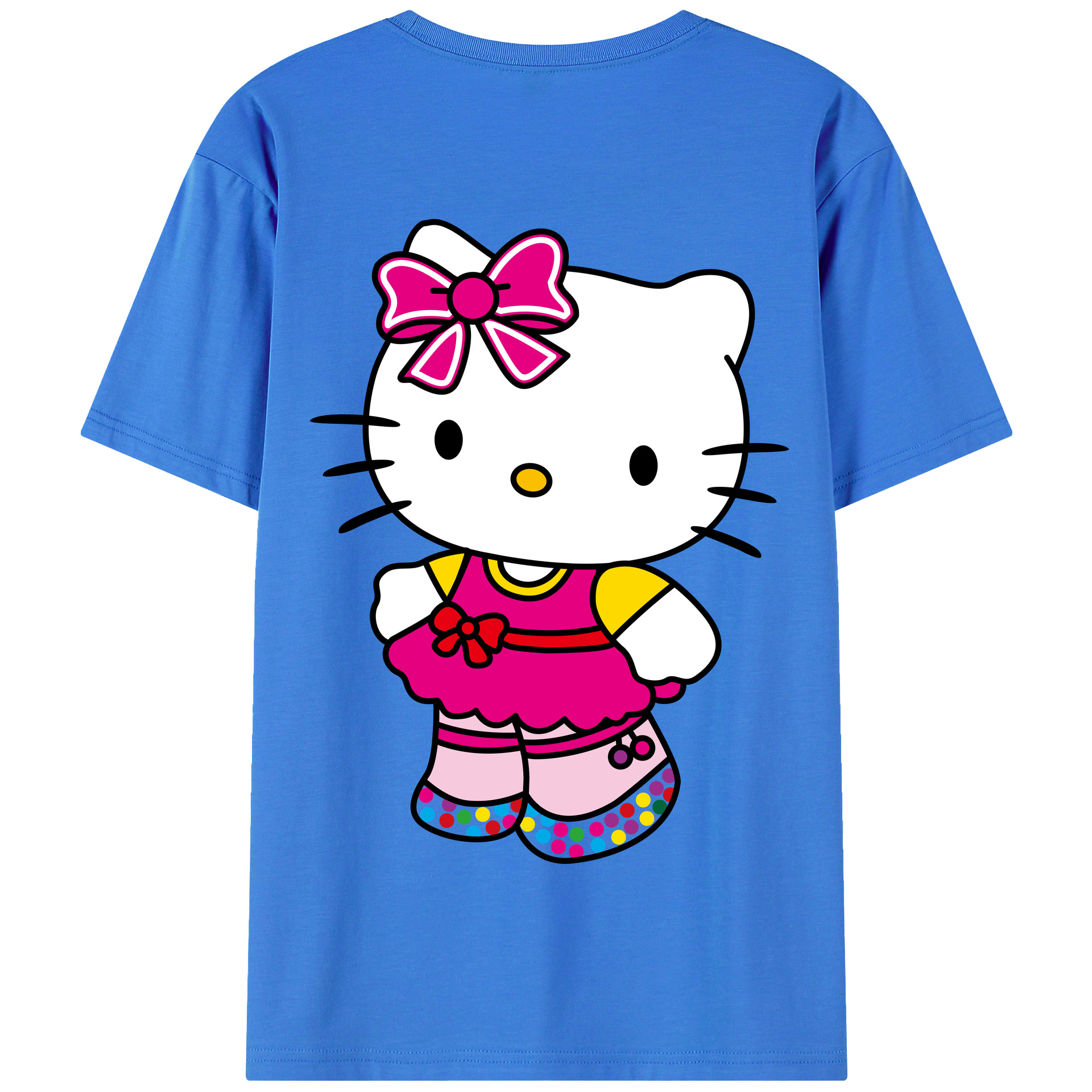 （画像用） Hello Kitty ハローキティ 綿100％半袖Tシャツ（背面プリント）
