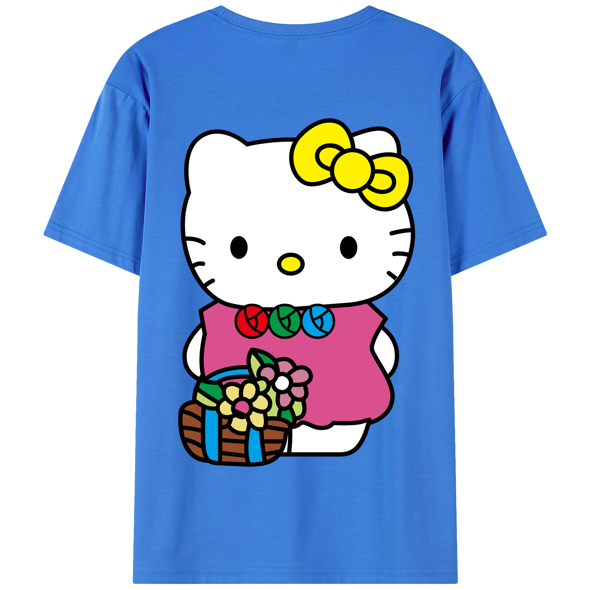 （画像用） Hello Kitty ハローキティ 綿100％半袖Tシャツ（背面プリント）