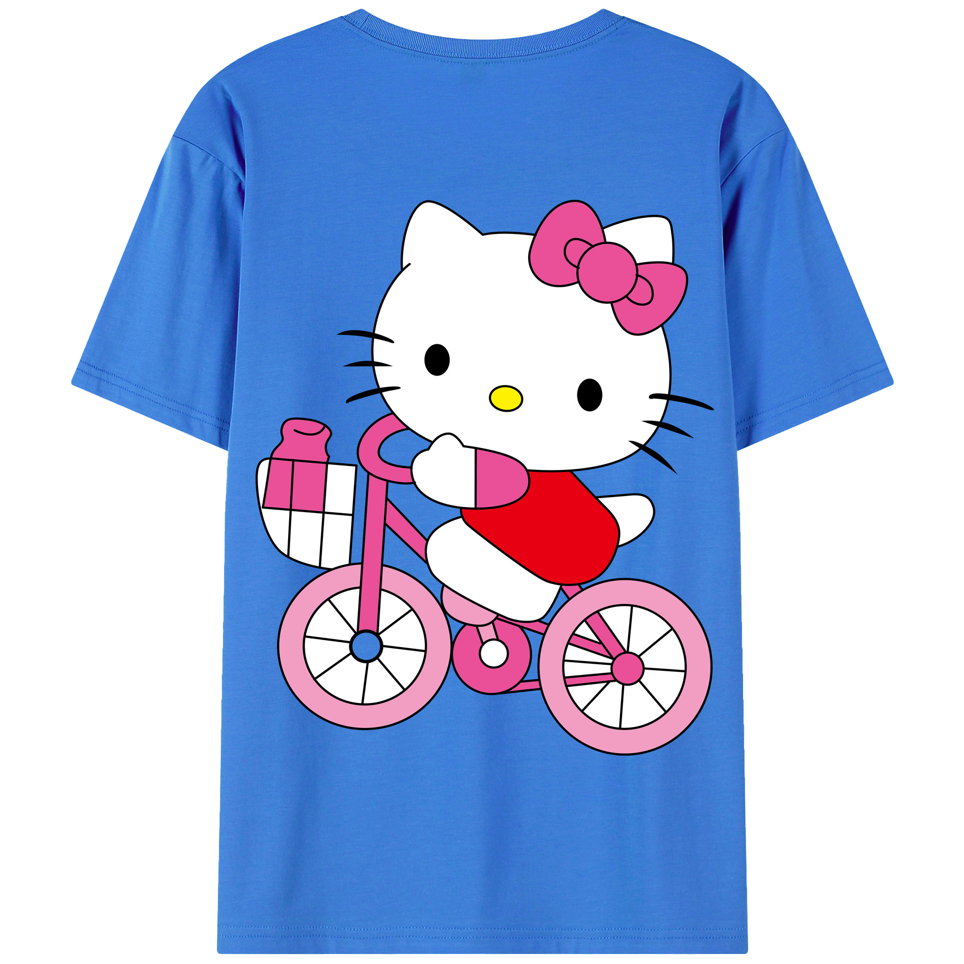 （画像用） Hello Kitty ハローキティ 綿100％半袖Tシャツ（背面プリント）