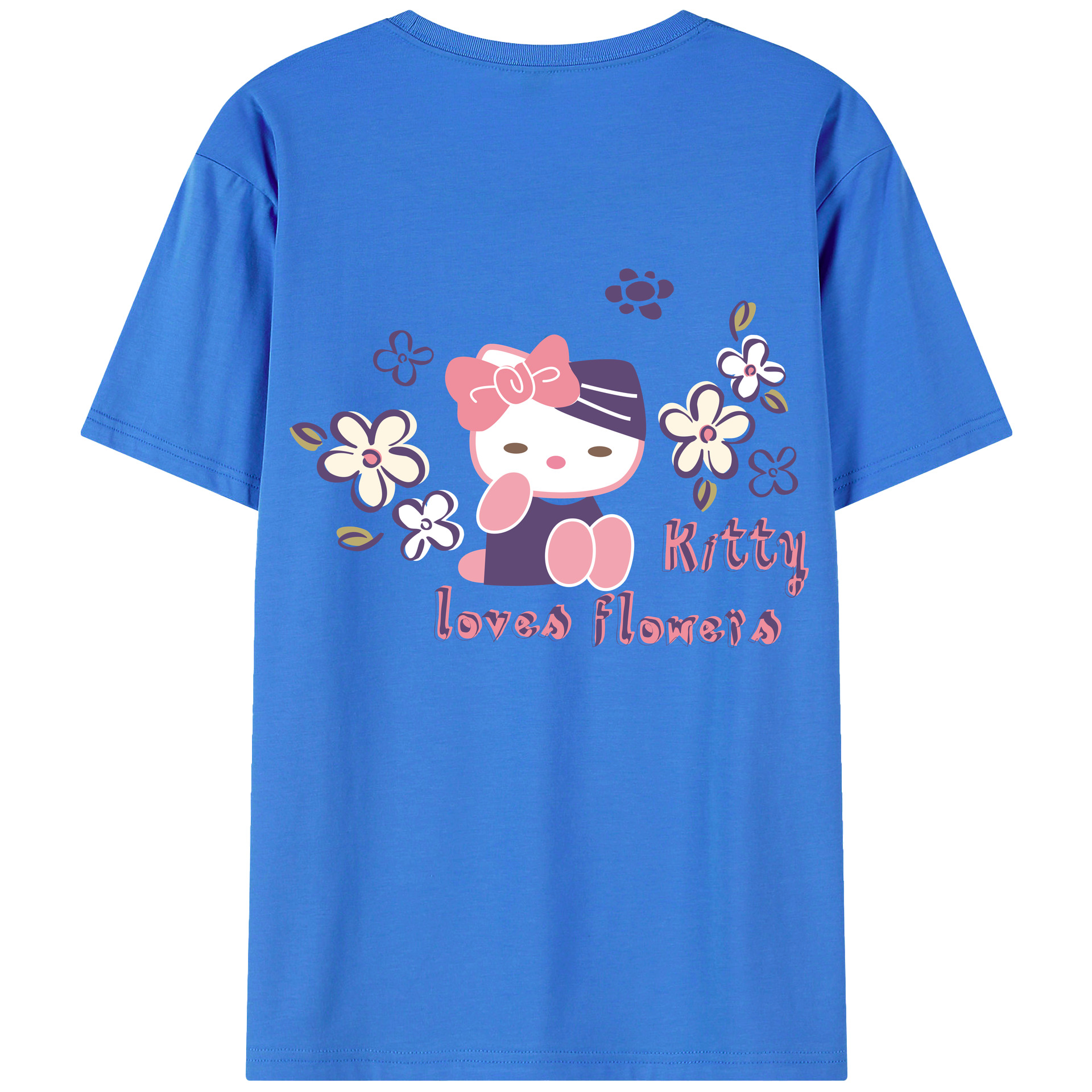（画像用） Hello Kitty ハローキティ 綿100％半袖Tシャツ（背面プリント）