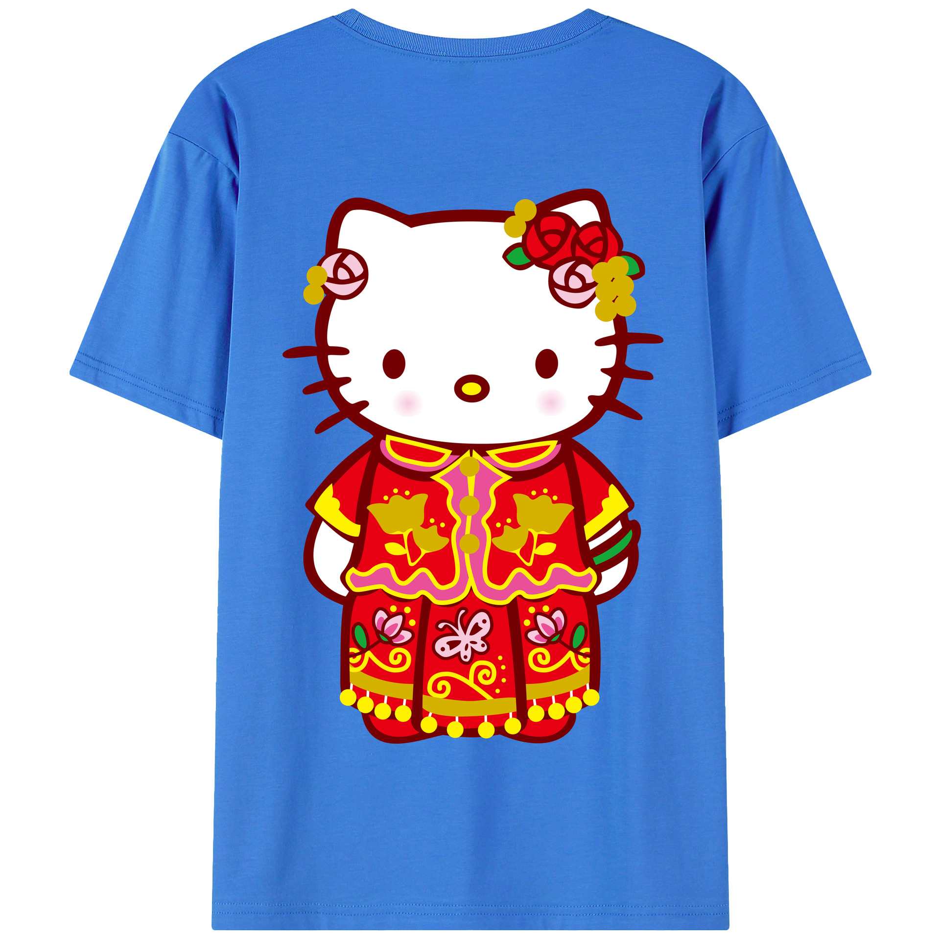 （画像用） Hello Kitty ハローキティ 綿100％半袖Tシャツ（背面プリント）