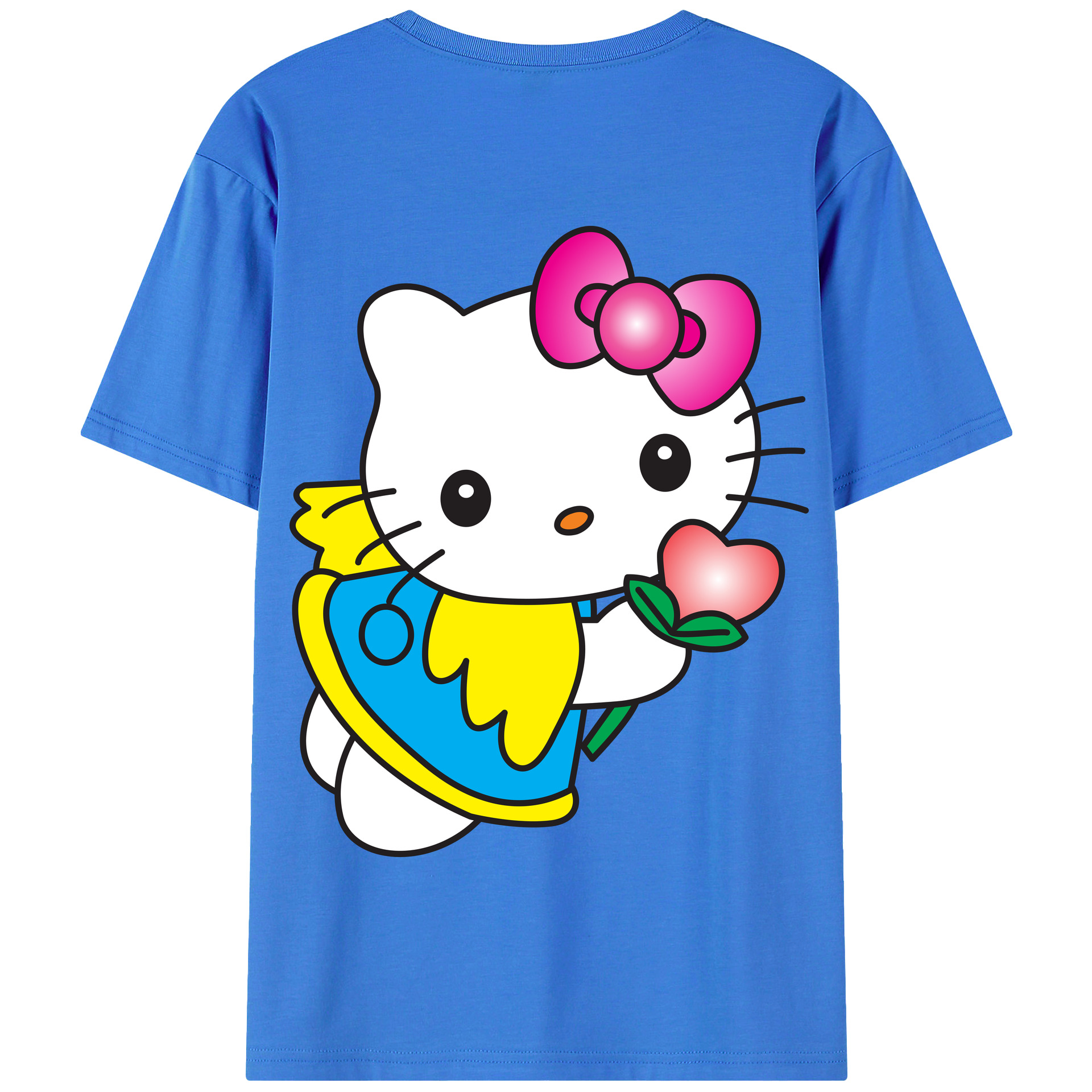 （画像用） Hello Kitty ハローキティ 綿100％半袖Tシャツ（背面プリント）