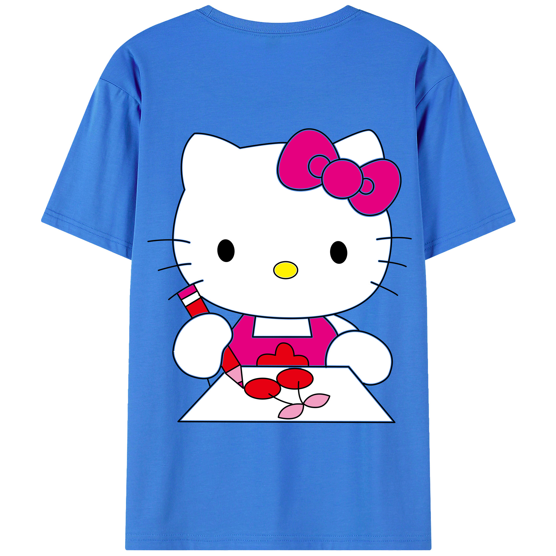 （画像用） Hello Kitty ハローキティ 綿100％半袖Tシャツ（背面プリント）