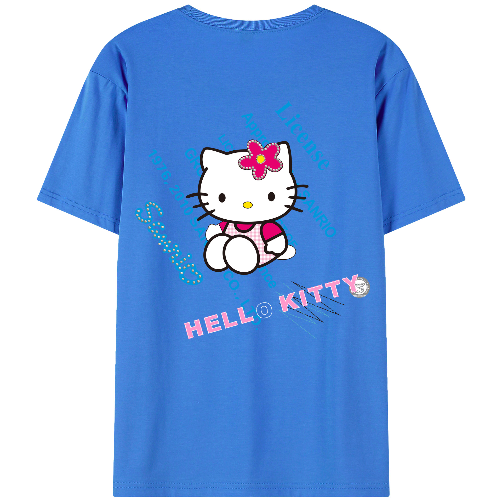 （画像用） Hello Kitty ハローキティ 綿100％半袖Tシャツ（背面プリント）