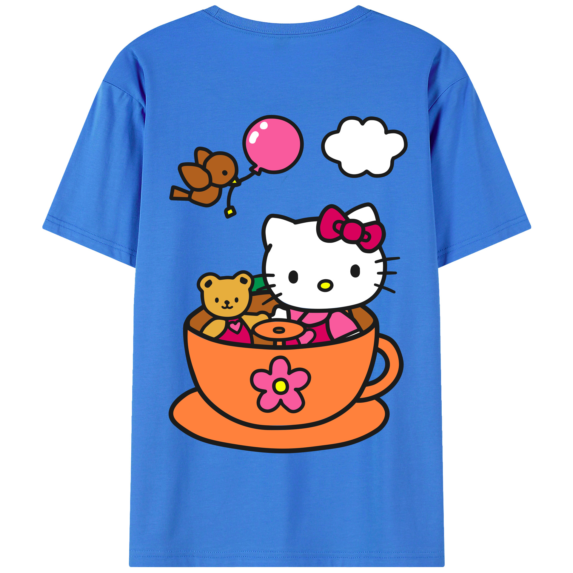 （画像用） Hello Kitty ハローキティ 綿100％半袖Tシャツ（背面プリント）