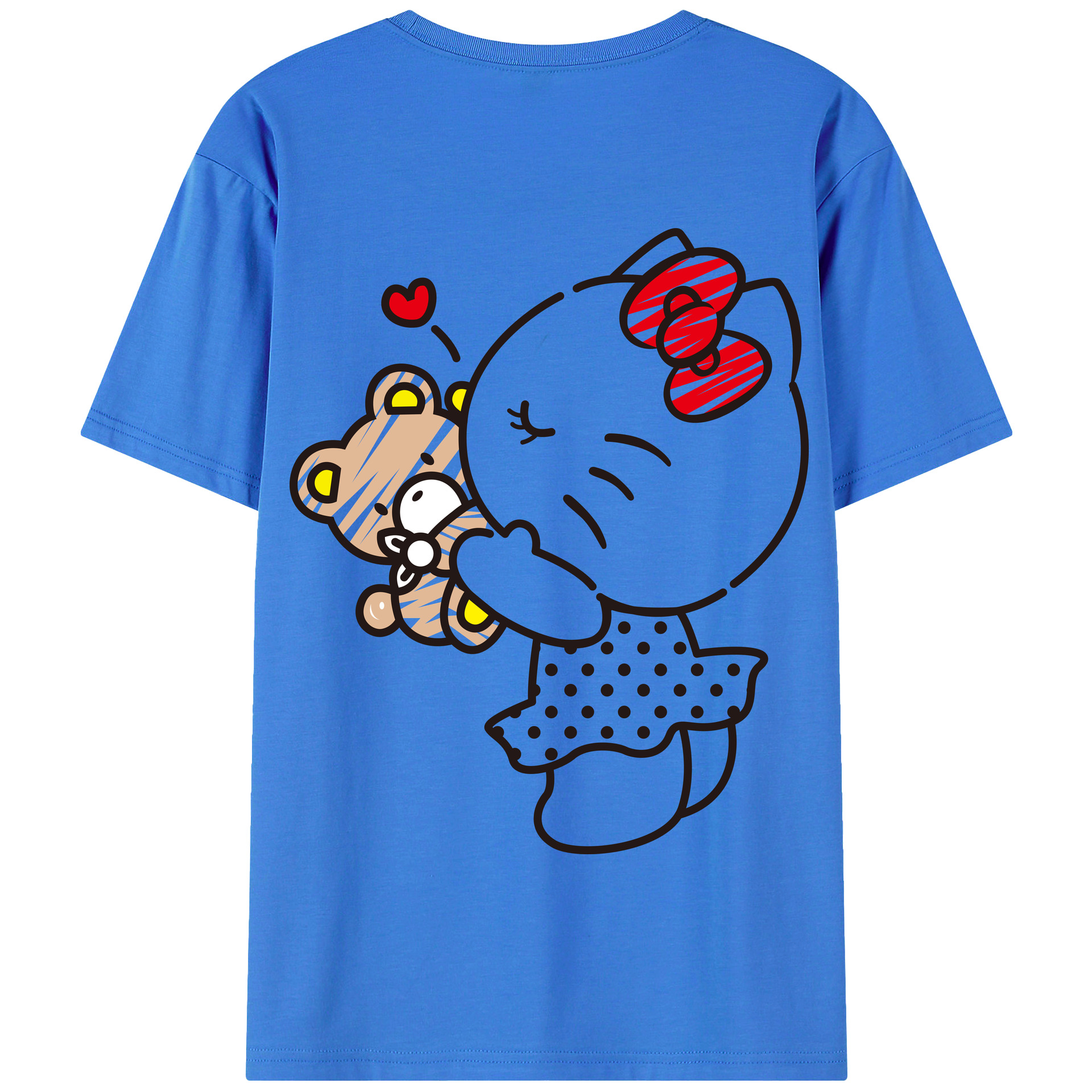 （画像用） Hello Kitty ハローキティ 綿100％半袖Tシャツ（背面プリント）