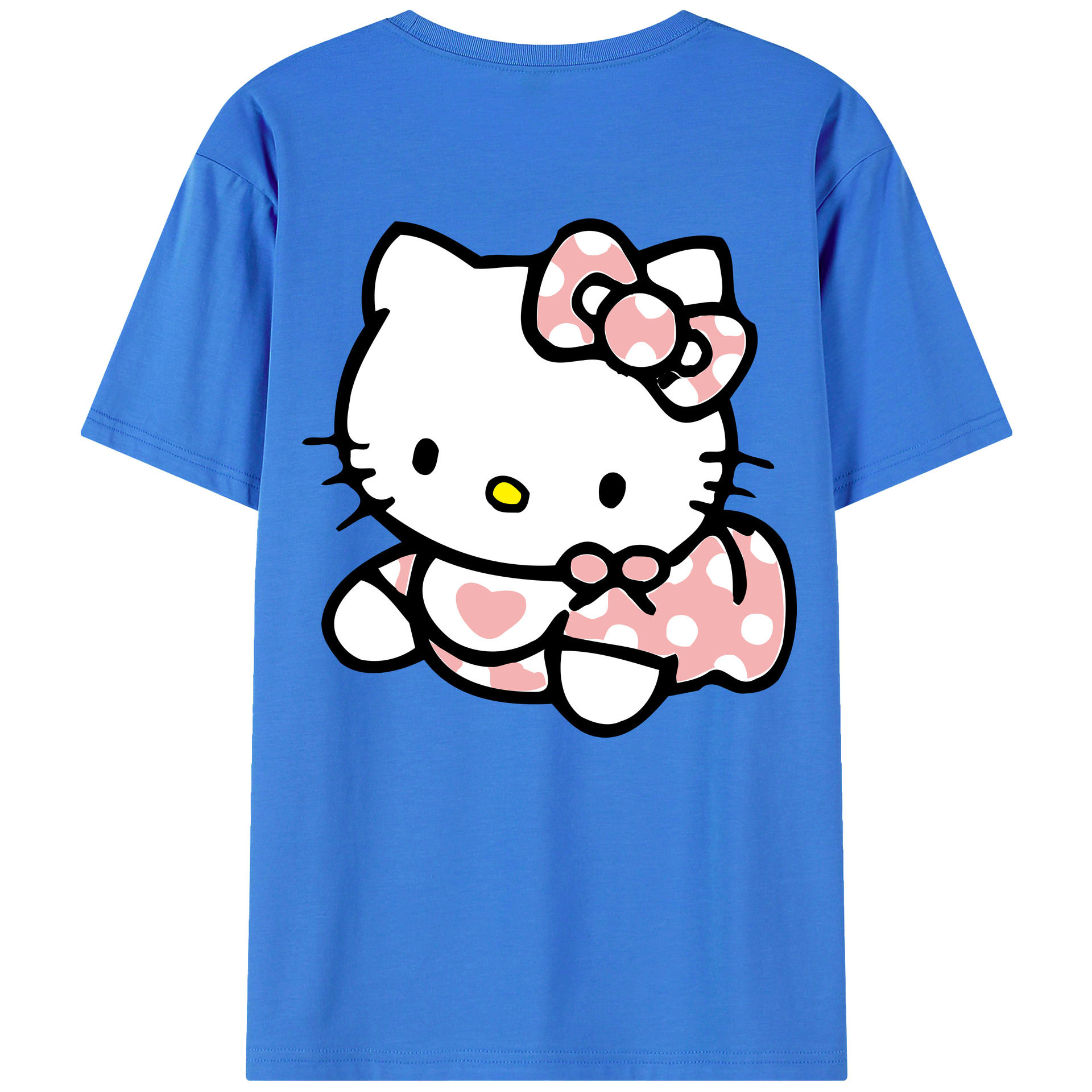 （画像用） Hello Kitty ハローキティ 綿100％半袖Tシャツ（背面プリント）