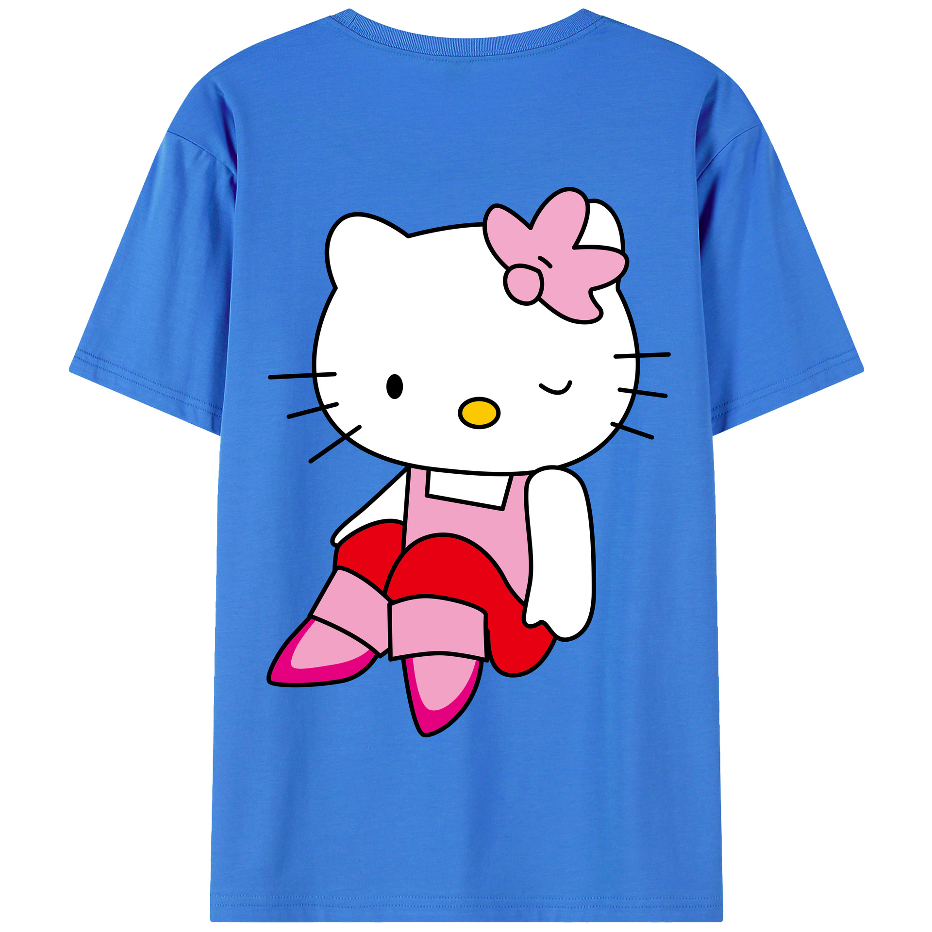 （画像用） Hello Kitty ハローキティ 綿100％半袖Tシャツ（背面プリント）