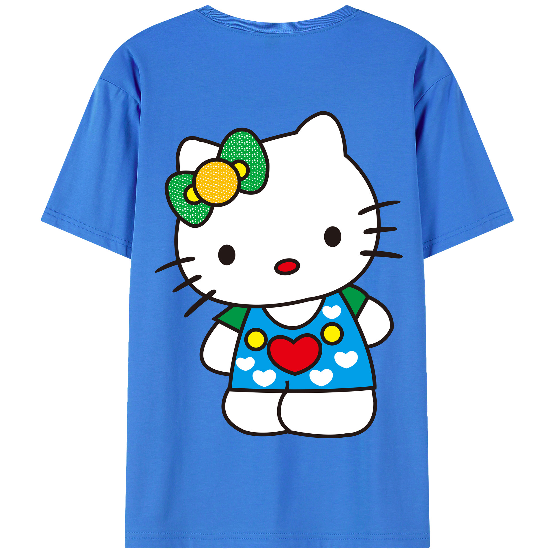 （画像用） Hello Kitty ハローキティ 綿100％半袖Tシャツ（背面プリント）
