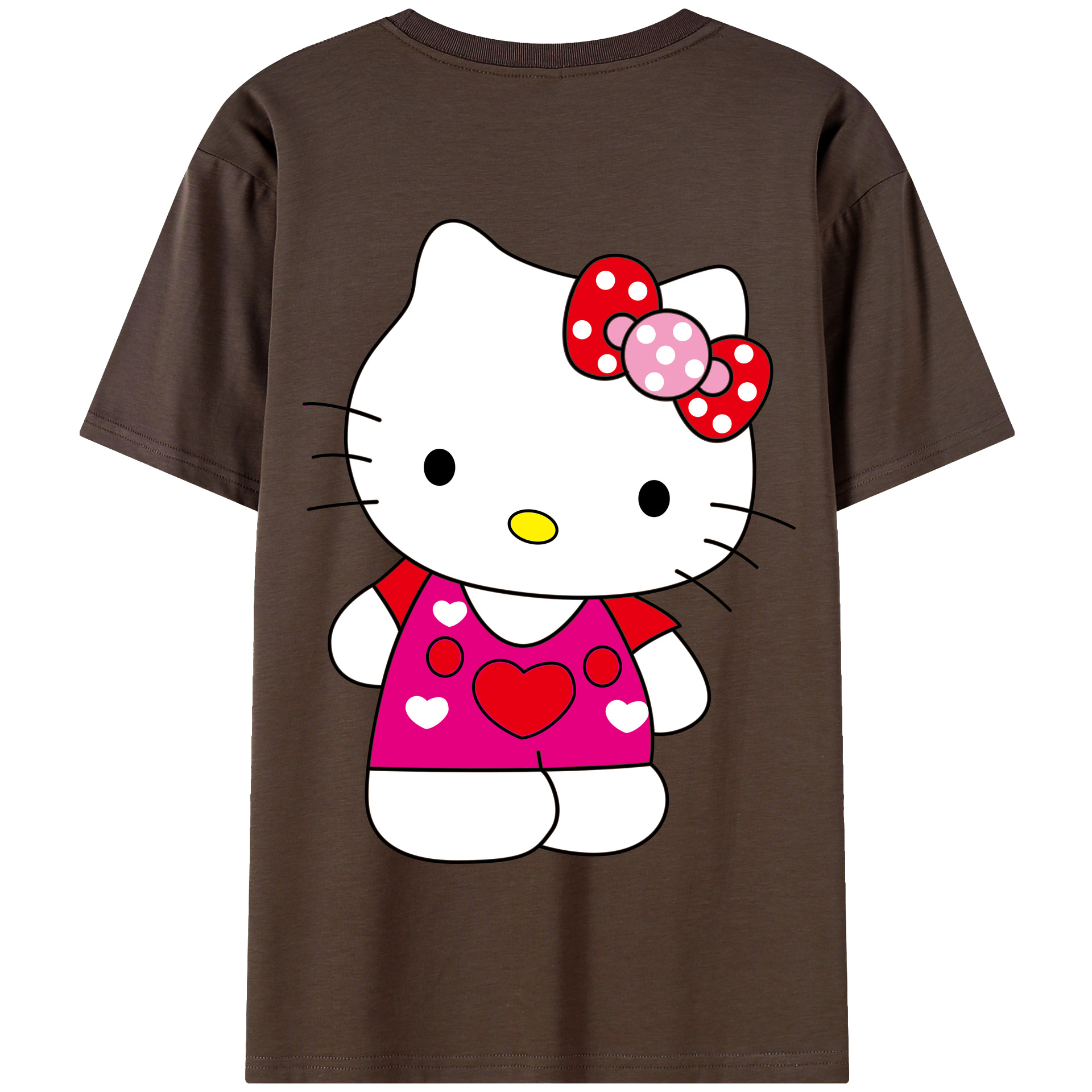 （画像用） Hello Kitty ハローキティ 綿100％半袖Tシャツ（背面プリント）
