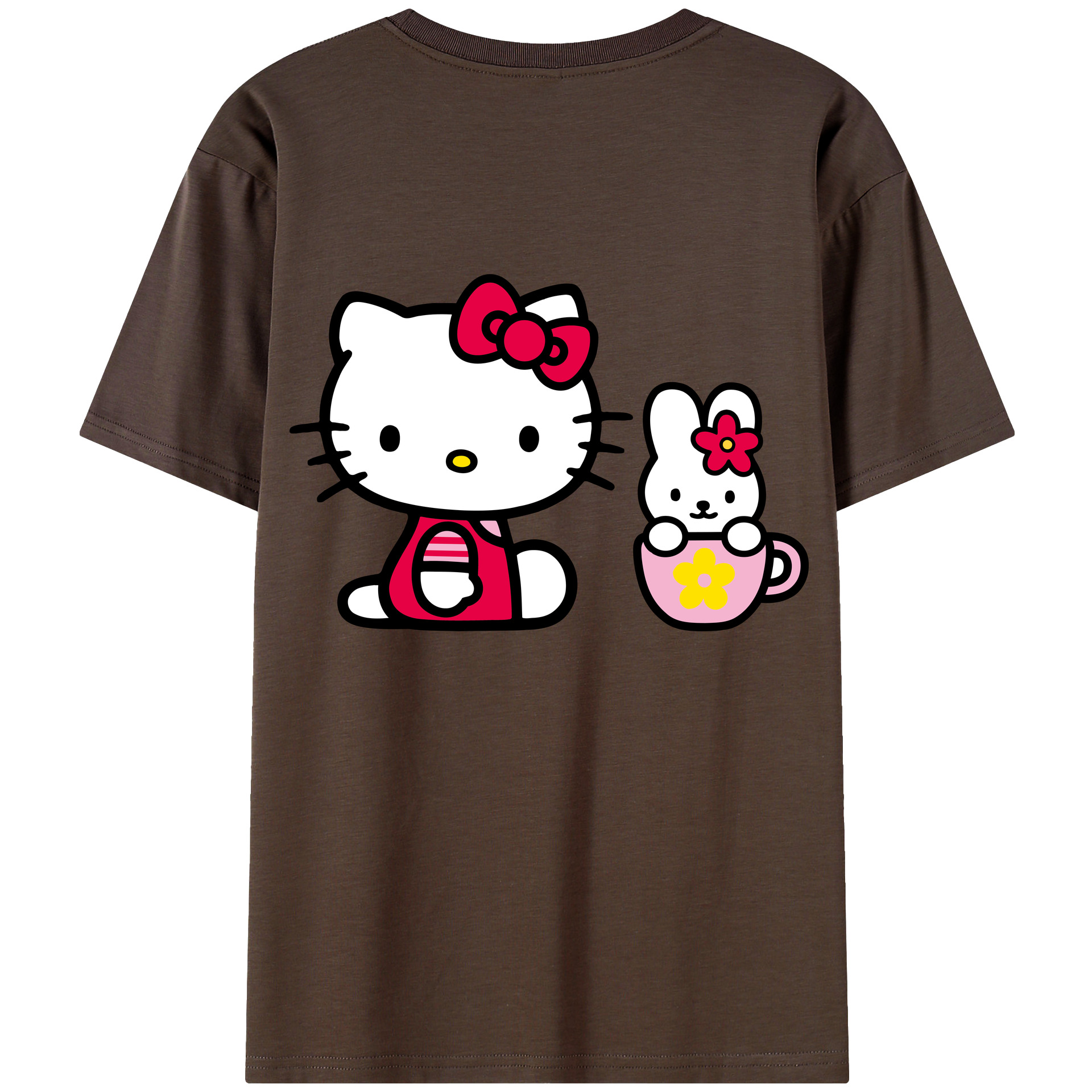 （画像用） Hello Kitty ハローキティ 綿100％半袖Tシャツ（背面プリント）