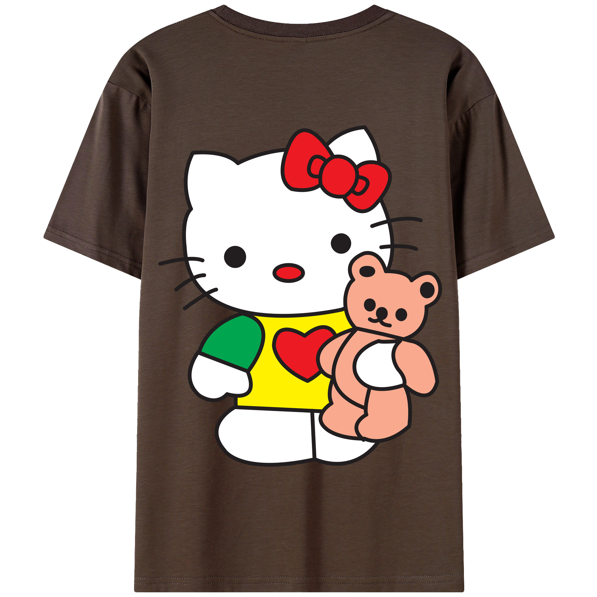 （画像用） Hello Kitty ハローキティ 綿100％半袖Tシャツ（背面プリント）