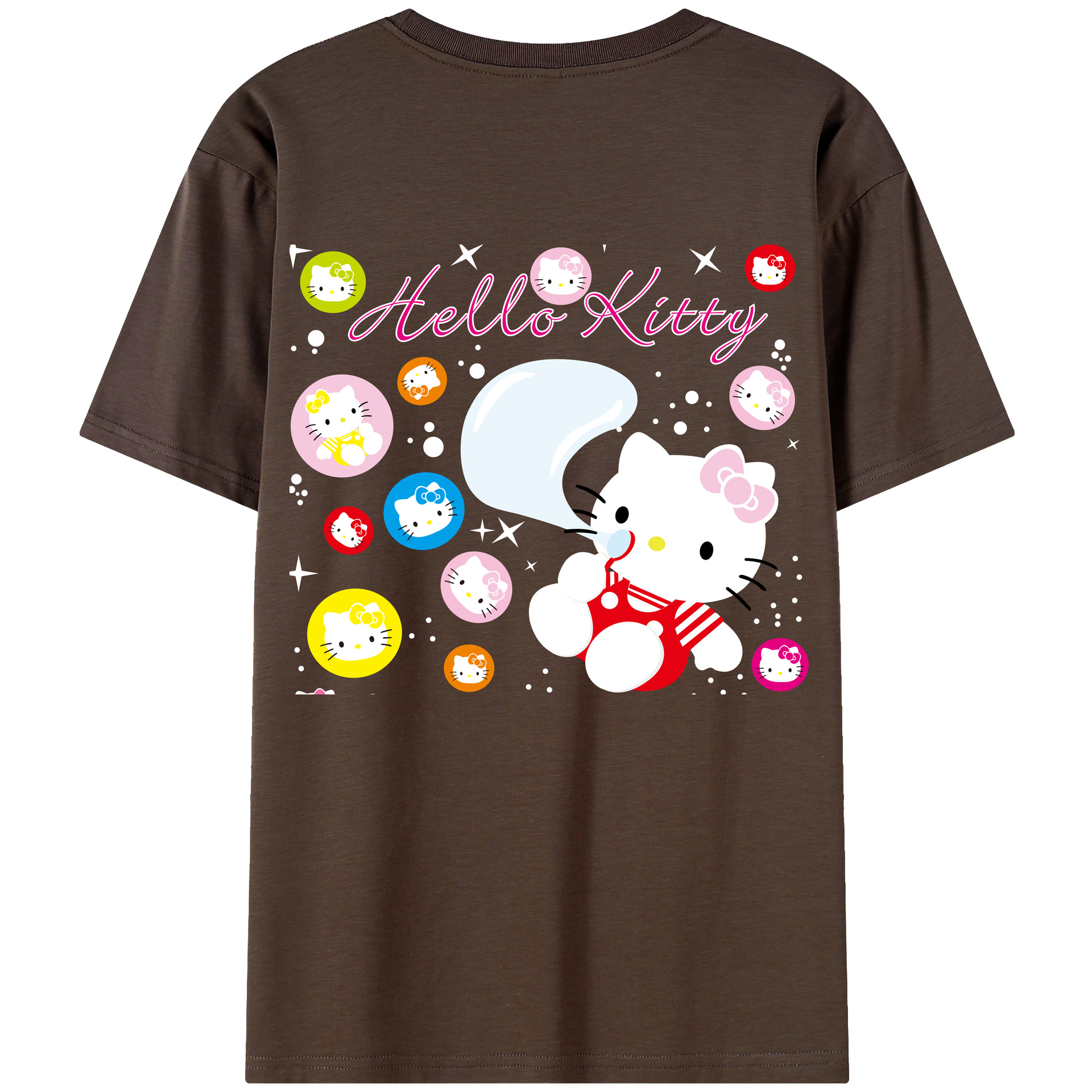 （画像用） Hello Kitty ハローキティ 綿100％半袖Tシャツ（背面プリント）