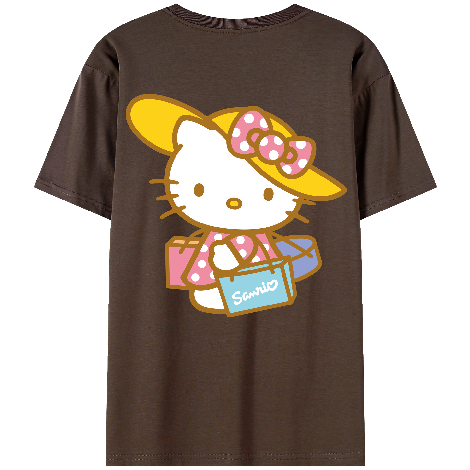 （画像用） Hello Kitty ハローキティ 綿100％半袖Tシャツ（背面プリント）