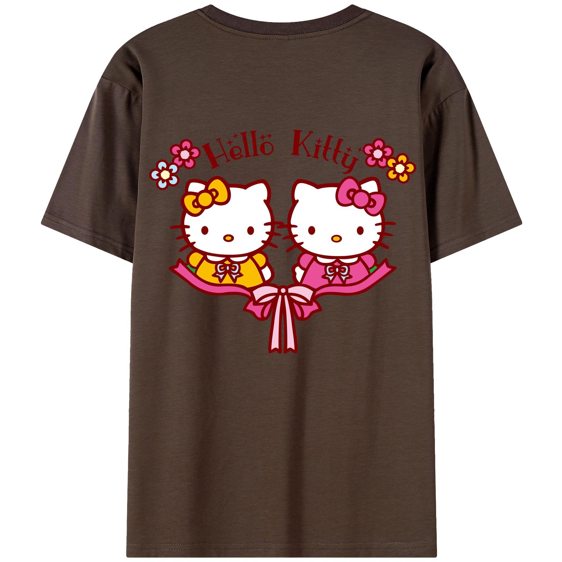 （画像用） Hello Kitty ハローキティ 綿100％半袖Tシャツ（背面プリント）