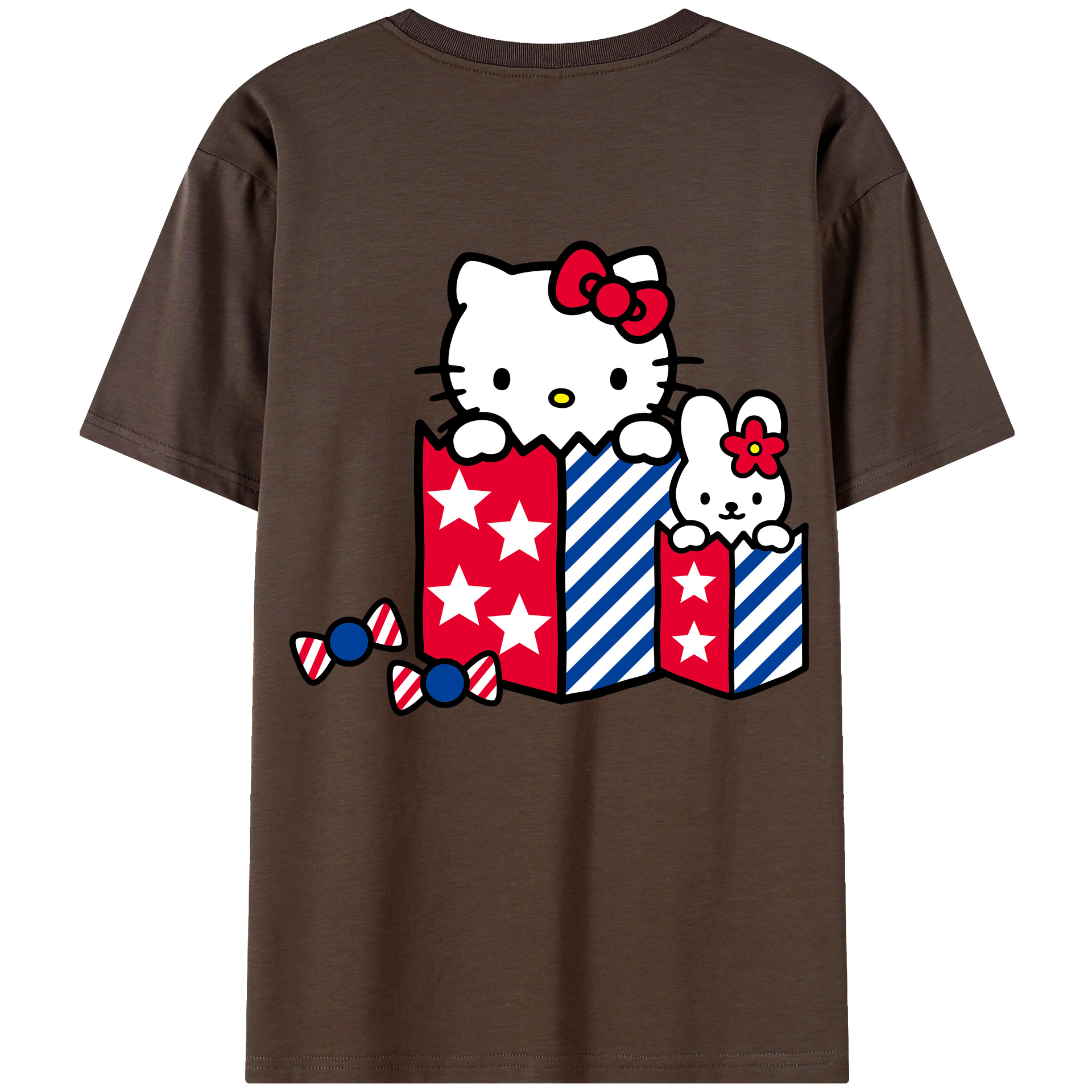 （画像用） Hello Kitty ハローキティ 綿100％半袖Tシャツ（背面プリント）