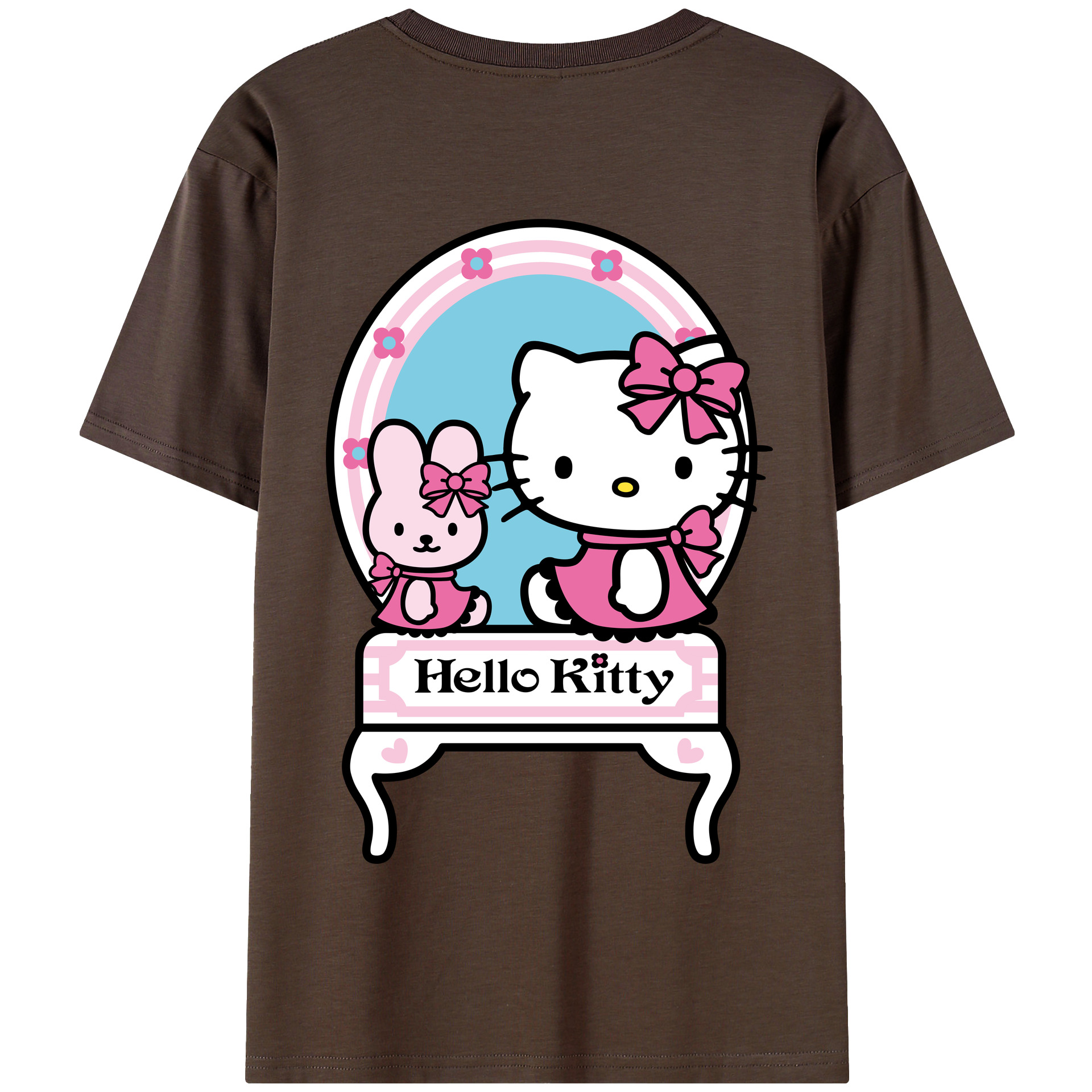 （画像用） Hello Kitty ハローキティ 綿100％半袖Tシャツ（背面プリント）