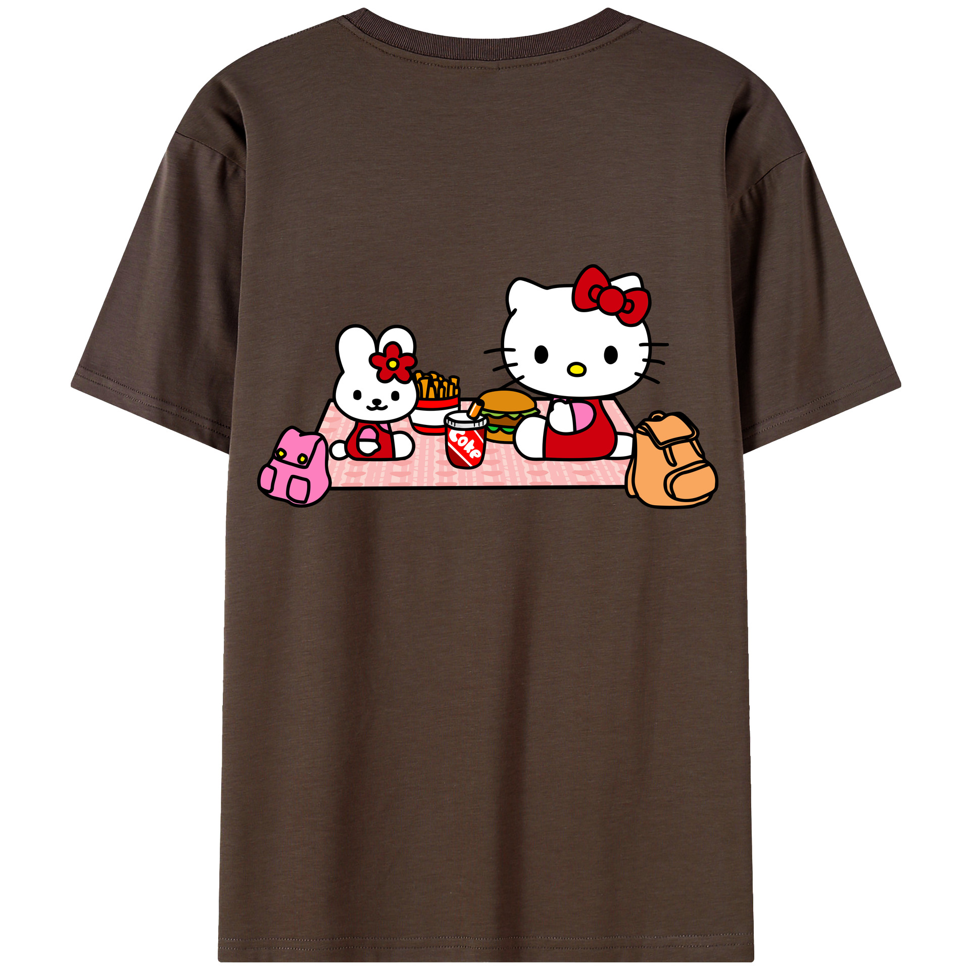 （画像用） Hello Kitty ハローキティ 綿100％半袖Tシャツ（背面プリント）