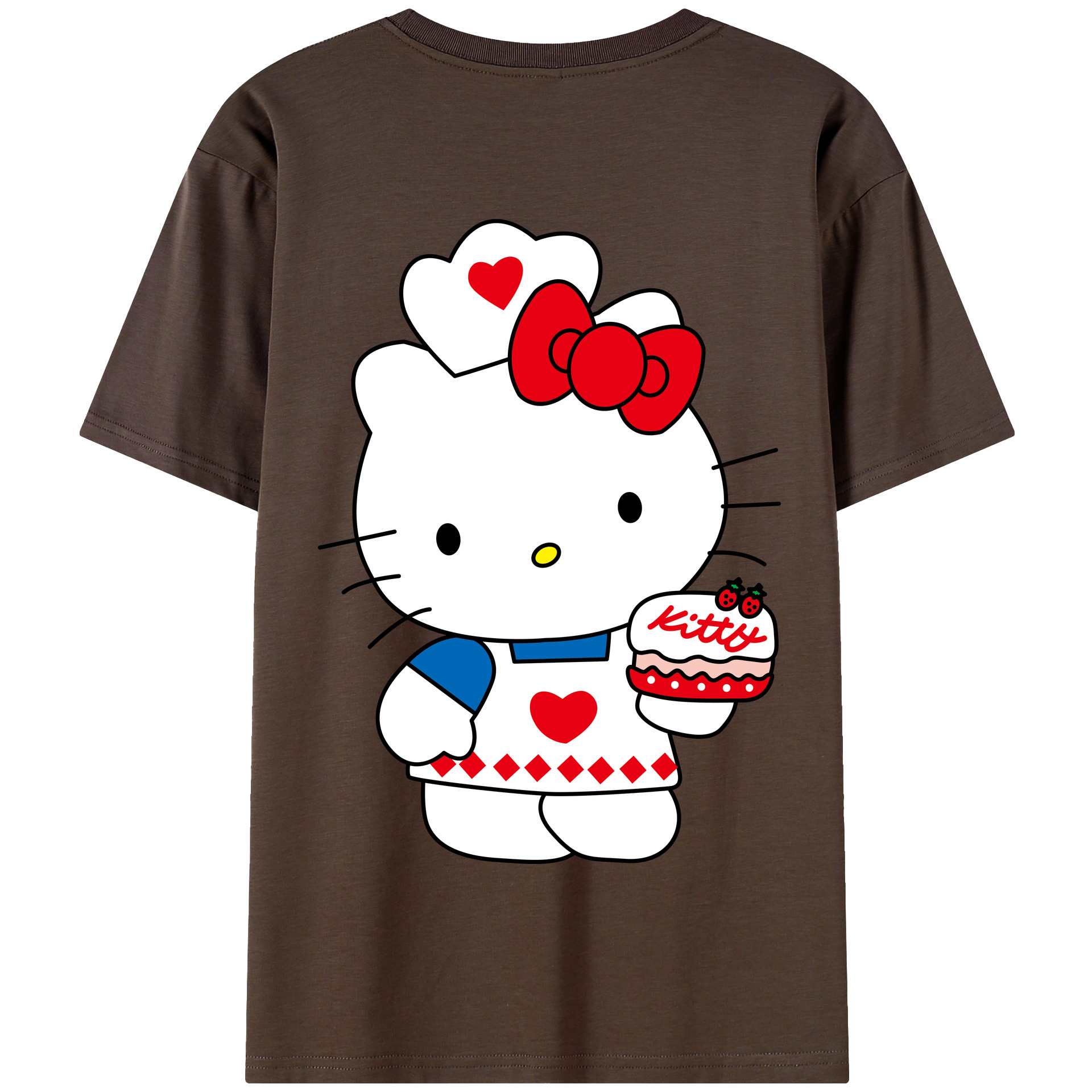 （画像用） Hello Kitty ハローキティ 綿100％半袖Tシャツ（背面プリント）