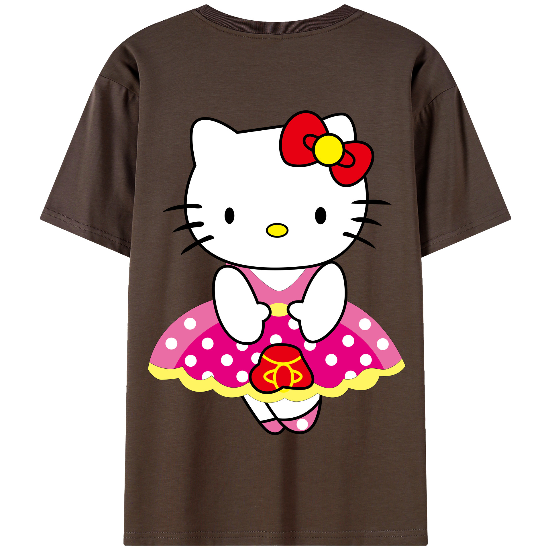 （画像用） Hello Kitty ハローキティ 綿100％半袖Tシャツ（背面プリント）