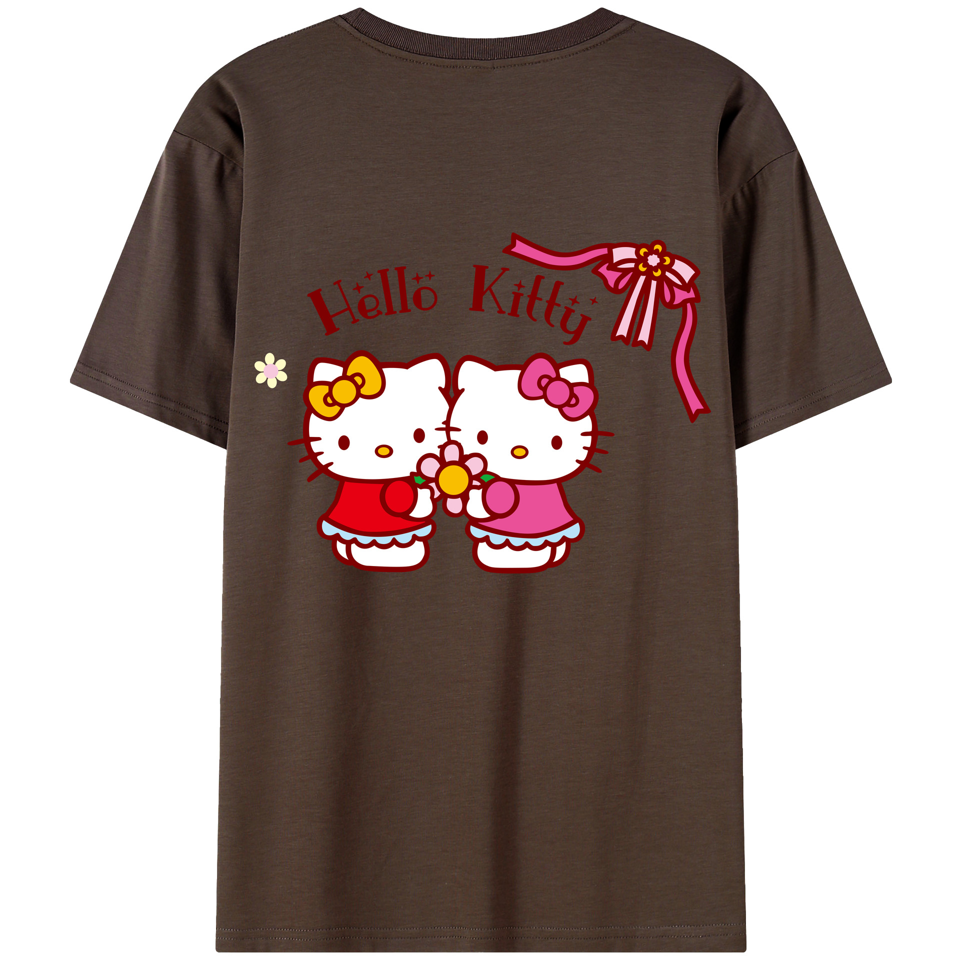 （画像用） Hello Kitty ハローキティ 綿100％半袖Tシャツ（背面プリント）