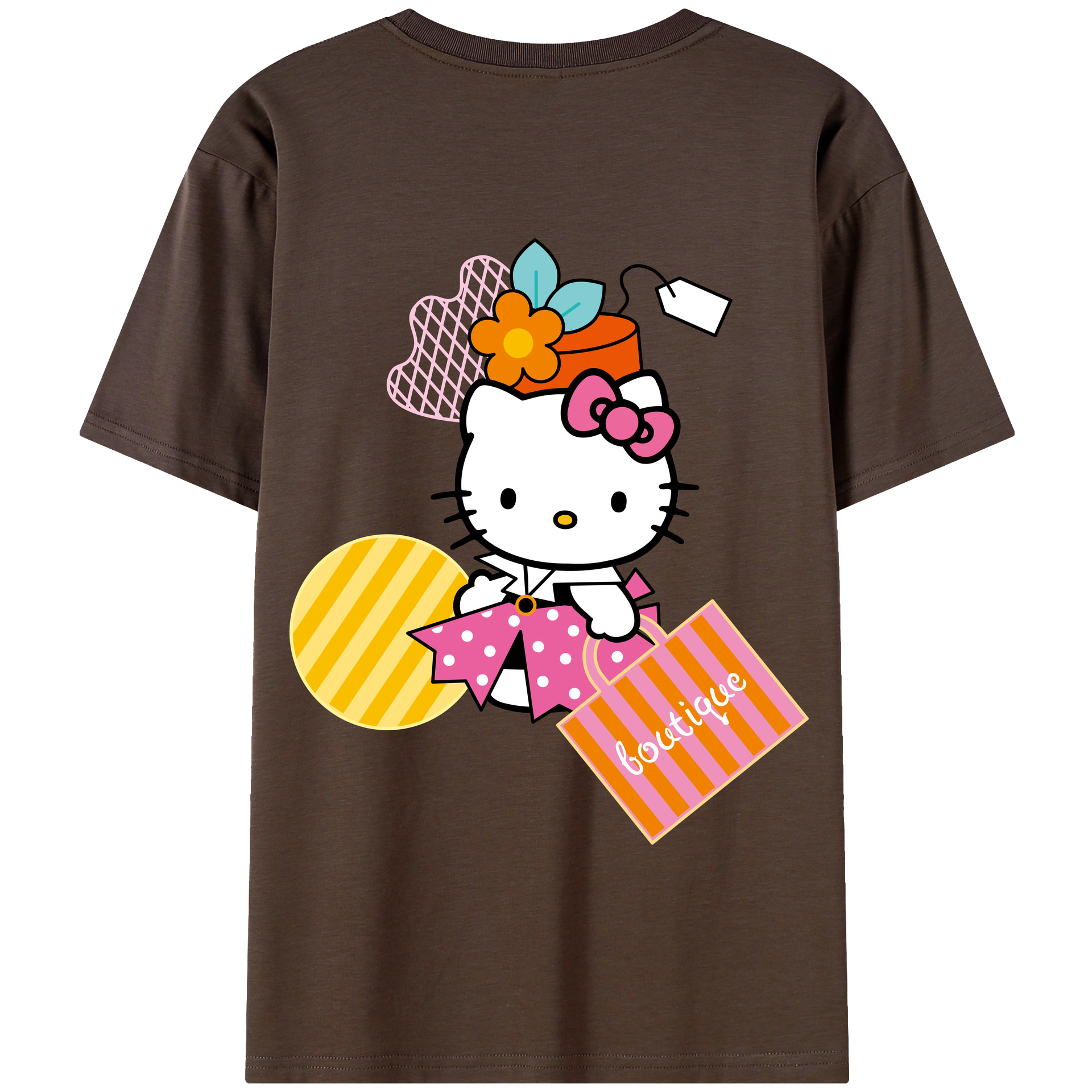 （画像用） Hello Kitty ハローキティ 綿100％半袖Tシャツ（背面プリント）