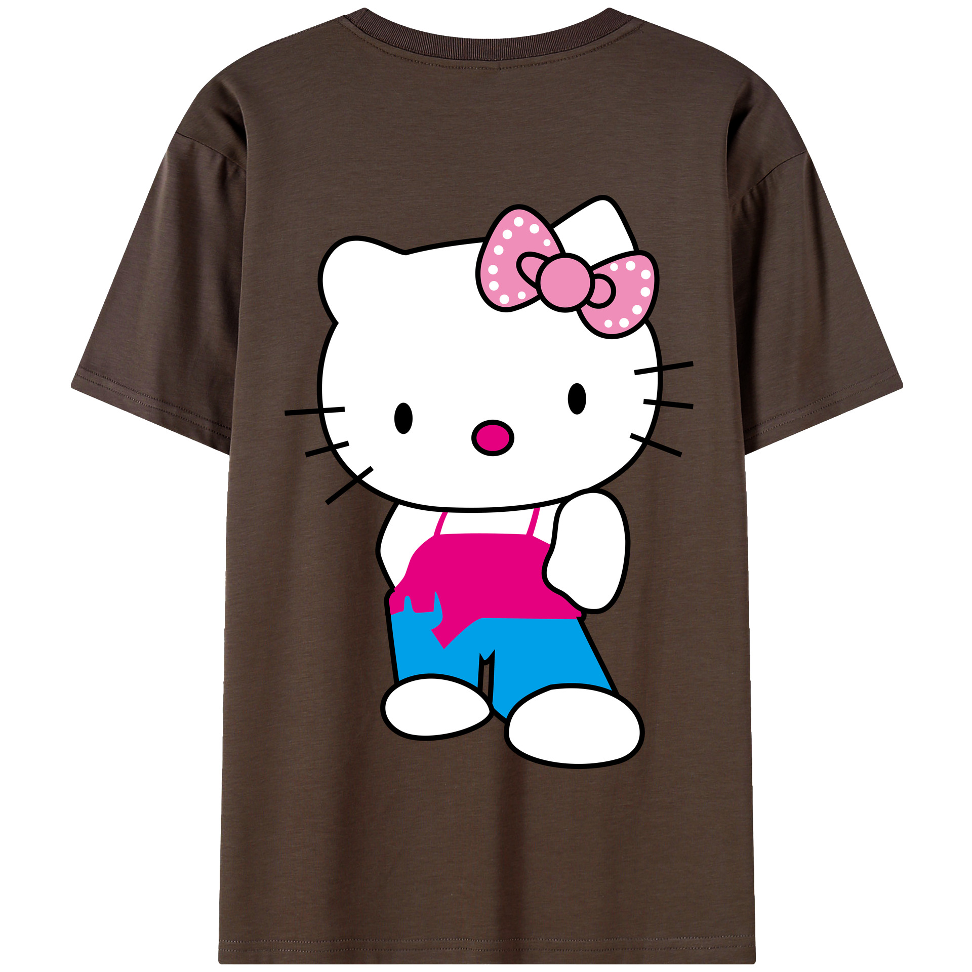 （画像用） Hello Kitty ハローキティ 綿100％半袖Tシャツ（背面プリント）
