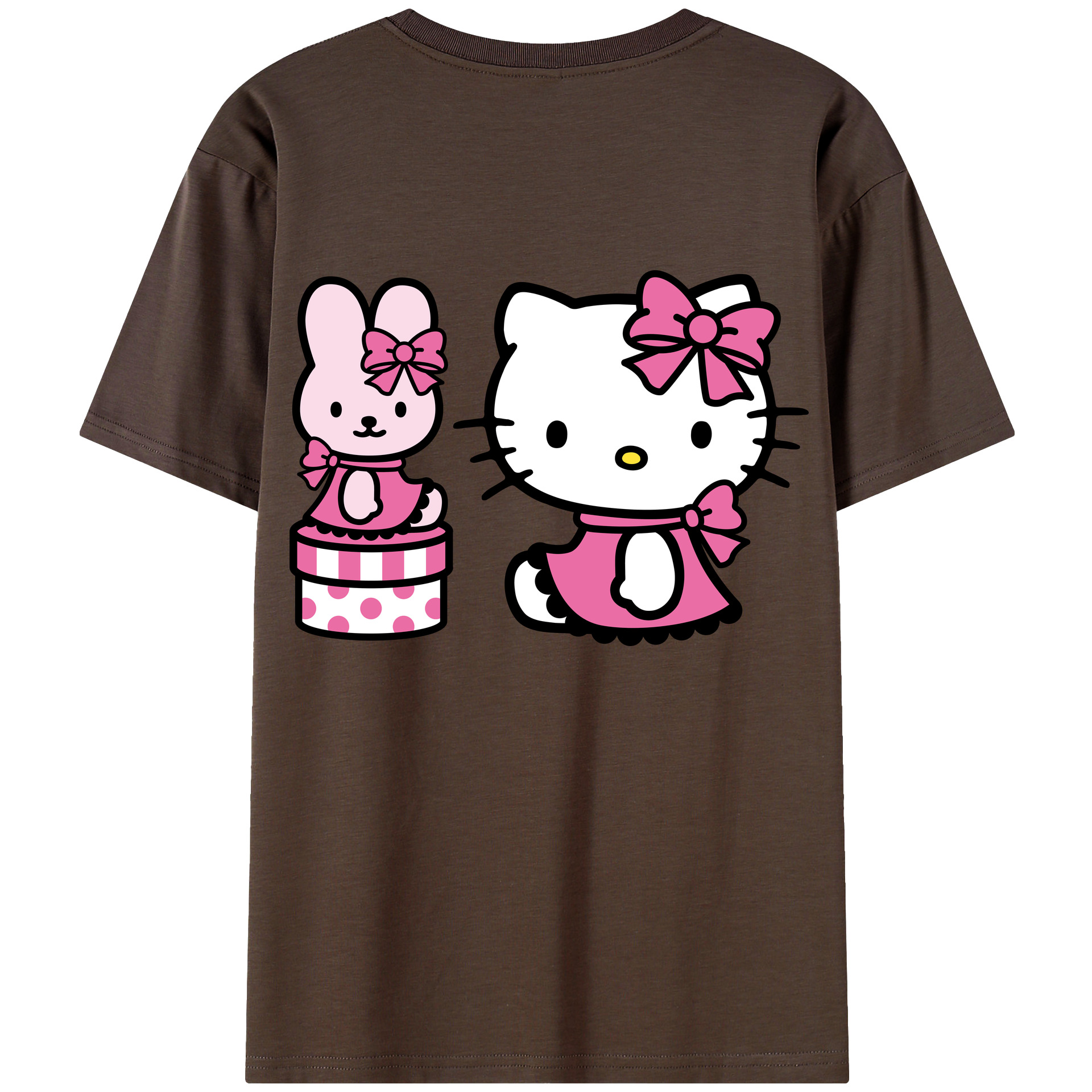 （画像用） Hello Kitty ハローキティ 綿100％半袖Tシャツ（背面プリント）