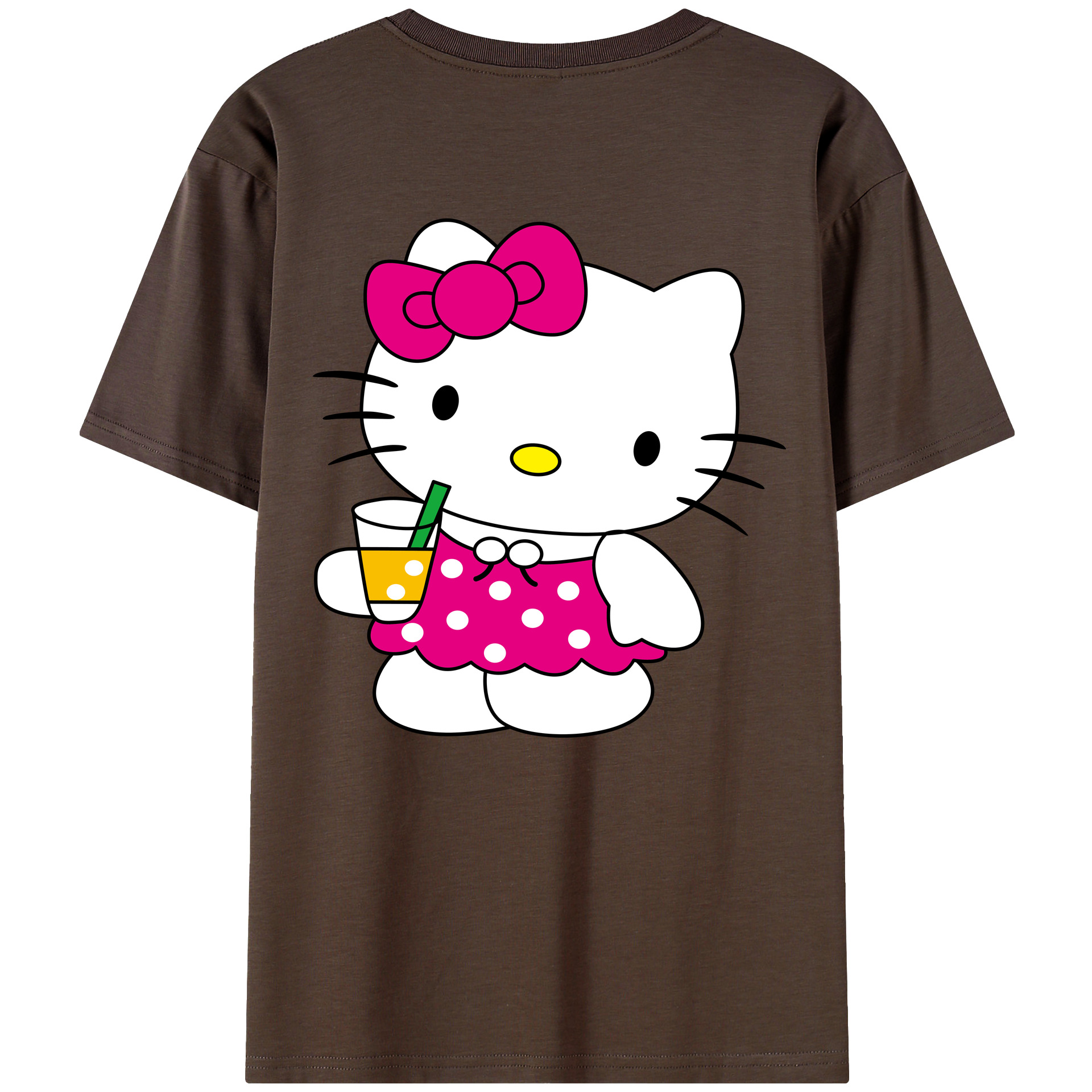 （画像用） Hello Kitty ハローキティ 綿100％半袖Tシャツ（背面プリント）