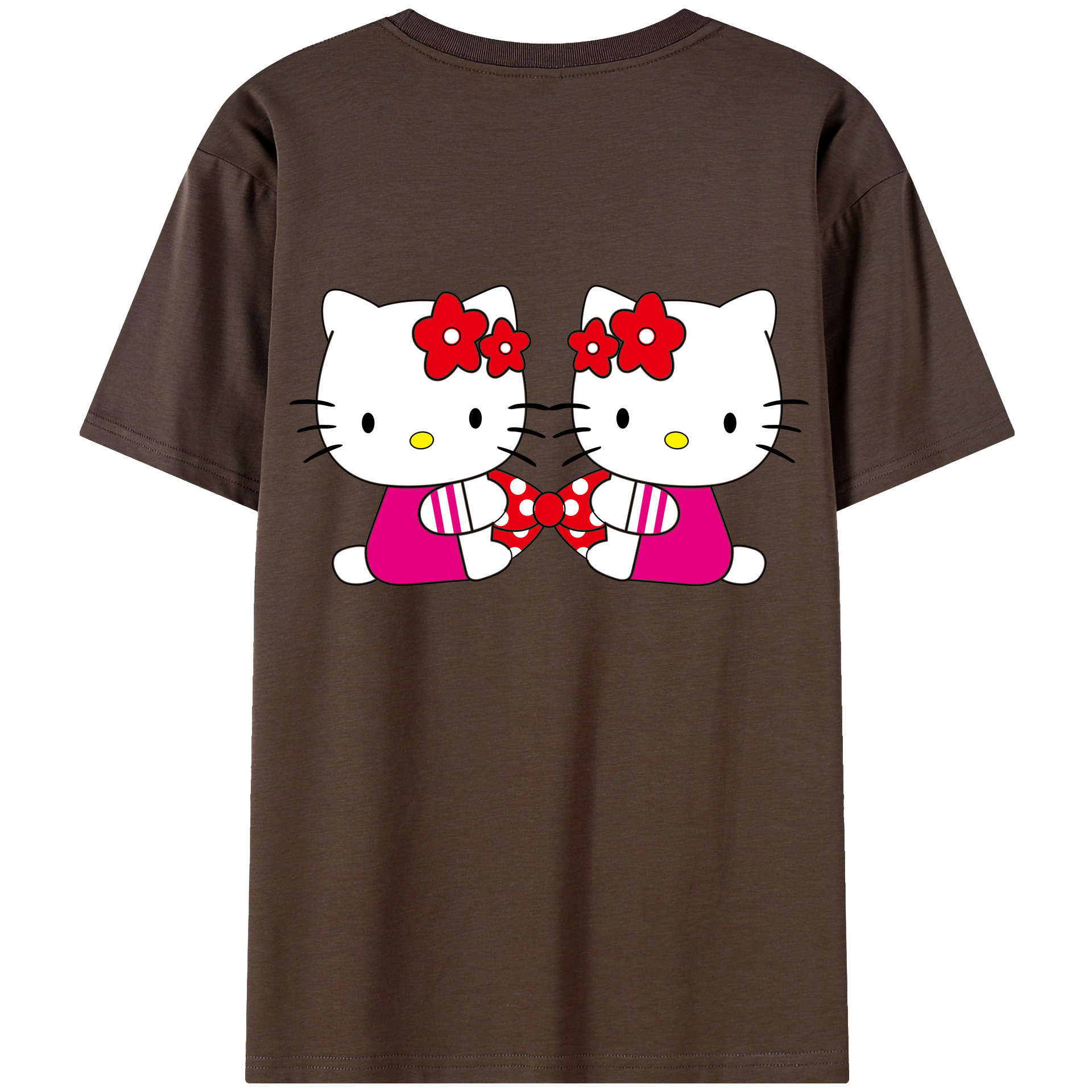 （画像用） Hello Kitty ハローキティ 綿100％半袖Tシャツ（背面プリント）
