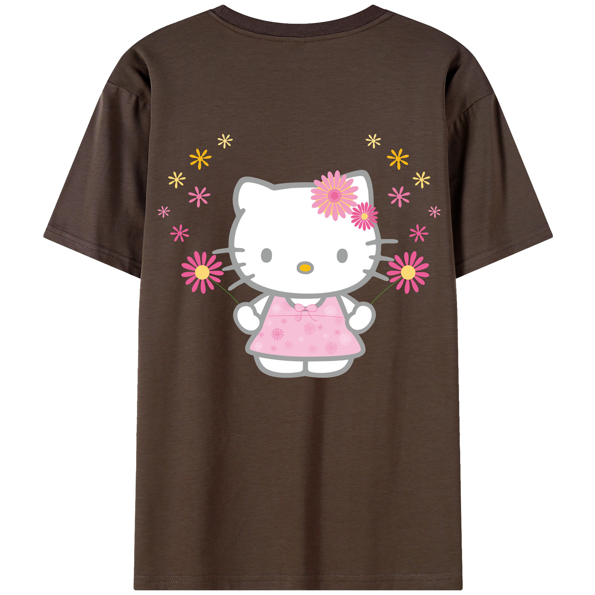 （画像用） Hello Kitty ハローキティ 綿100％半袖Tシャツ（背面プリント）