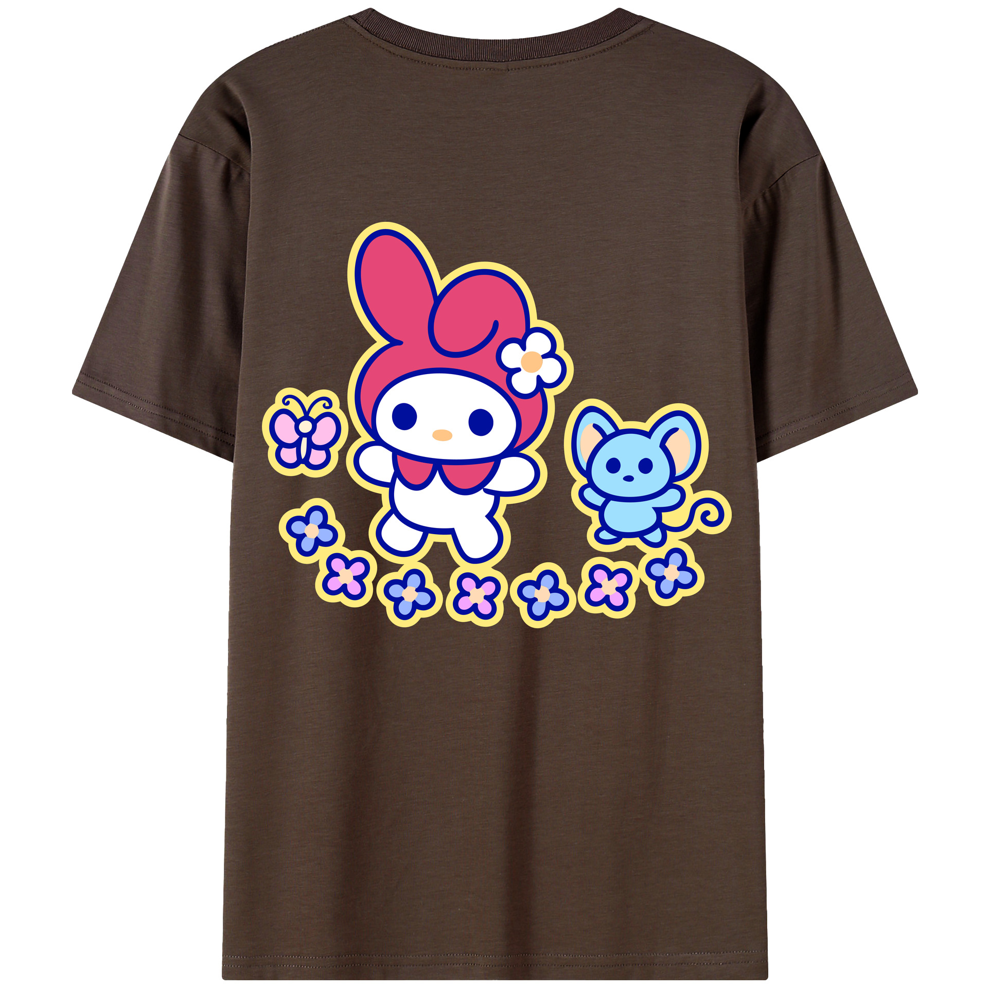 （画像用） Hello Kitty ハローキティ 綿100％半袖Tシャツ（背面プリント）