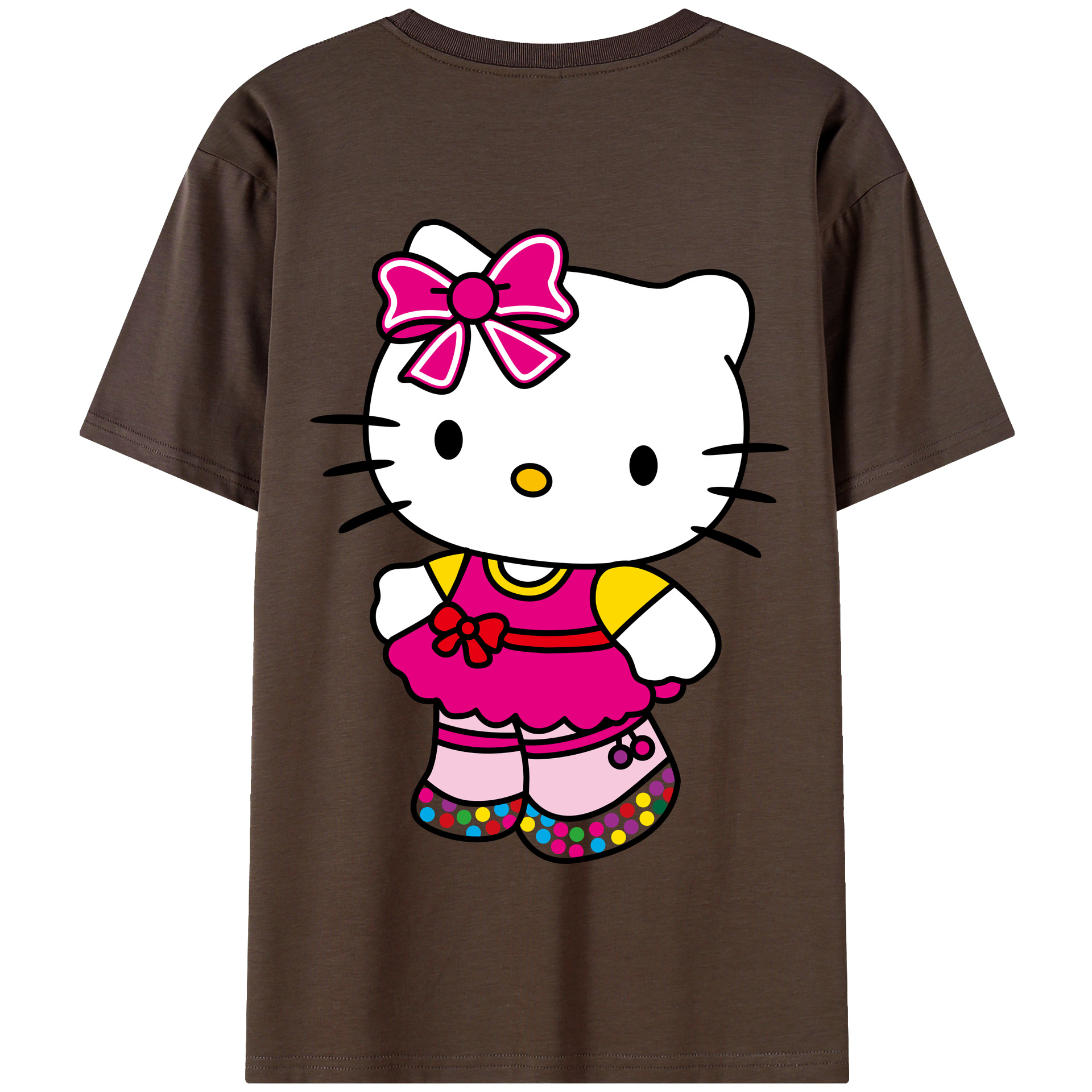 （画像用） Hello Kitty ハローキティ 綿100％半袖Tシャツ（背面プリント）