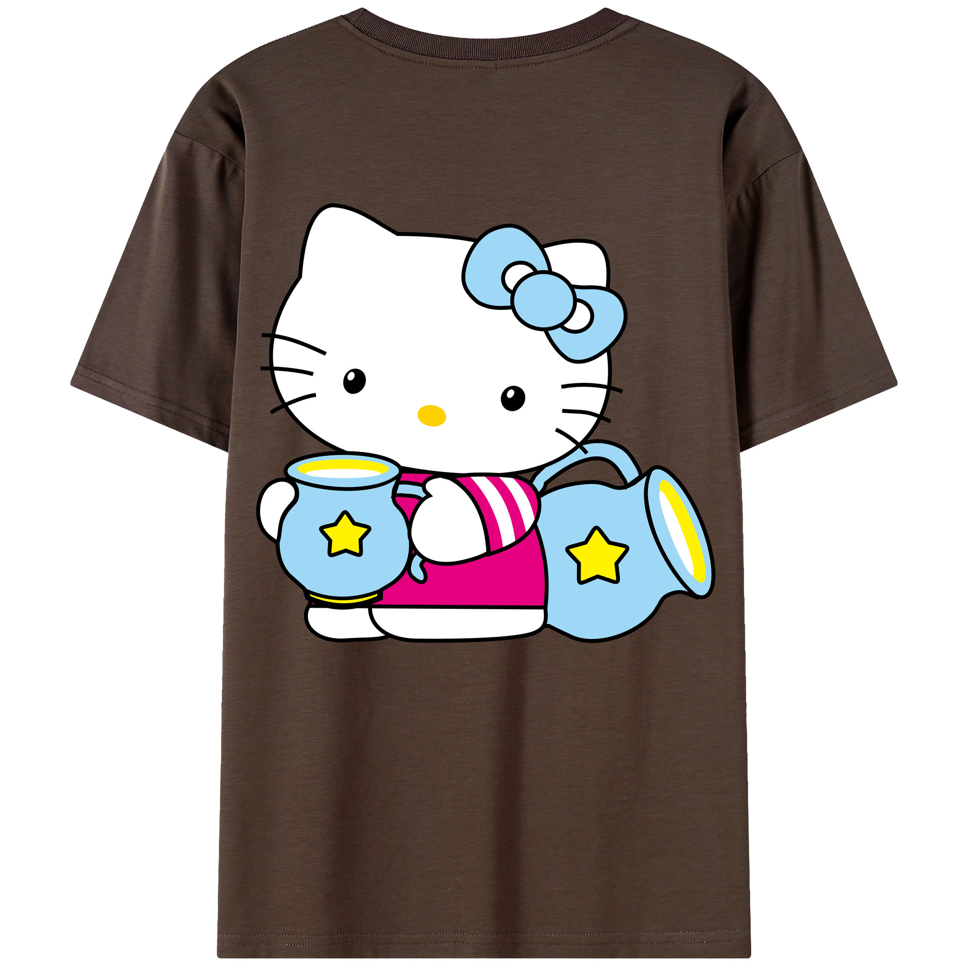 （画像用） Hello Kitty ハローキティ 綿100％半袖Tシャツ（背面プリント）