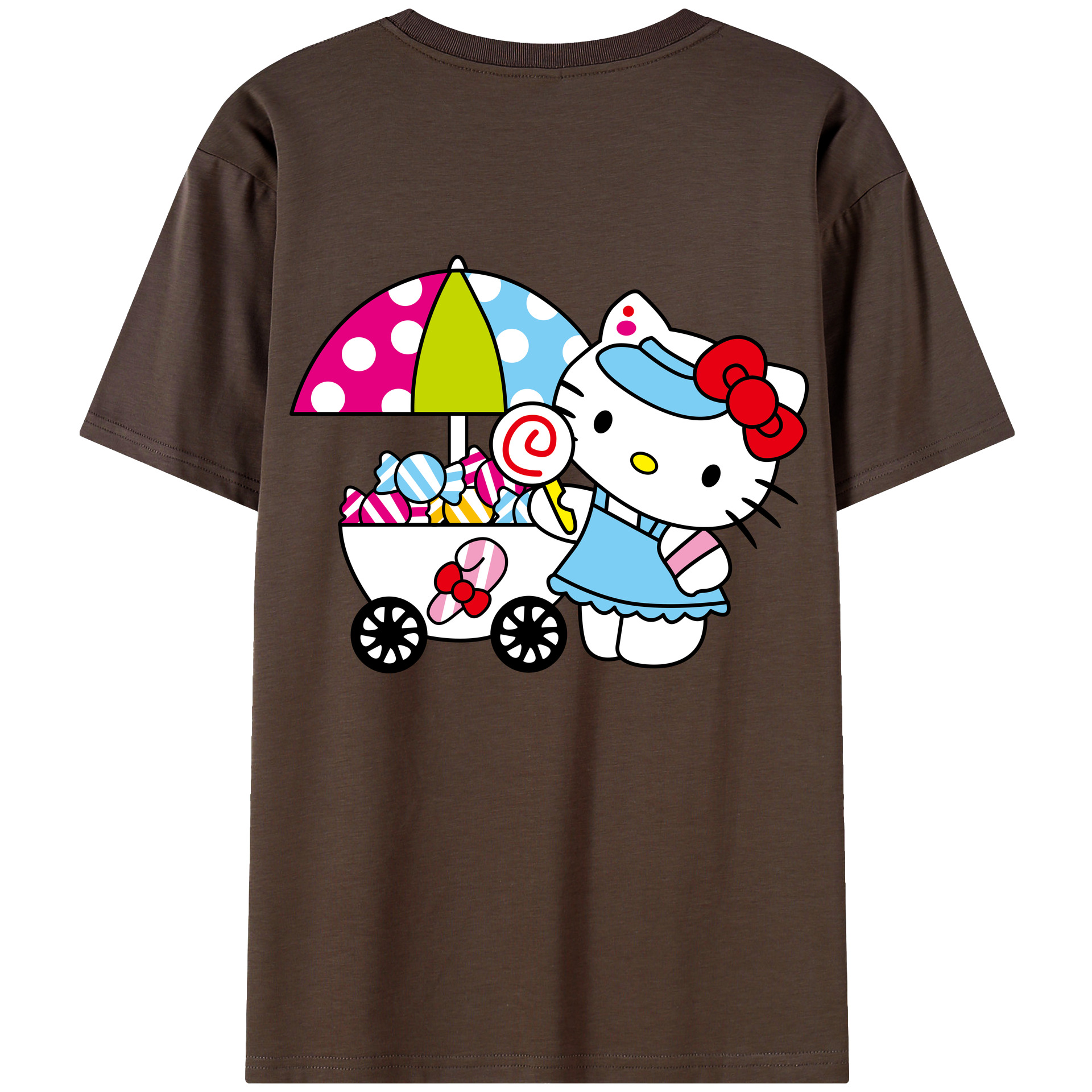 （画像用） Hello Kitty ハローキティ 綿100％半袖Tシャツ（背面プリント）