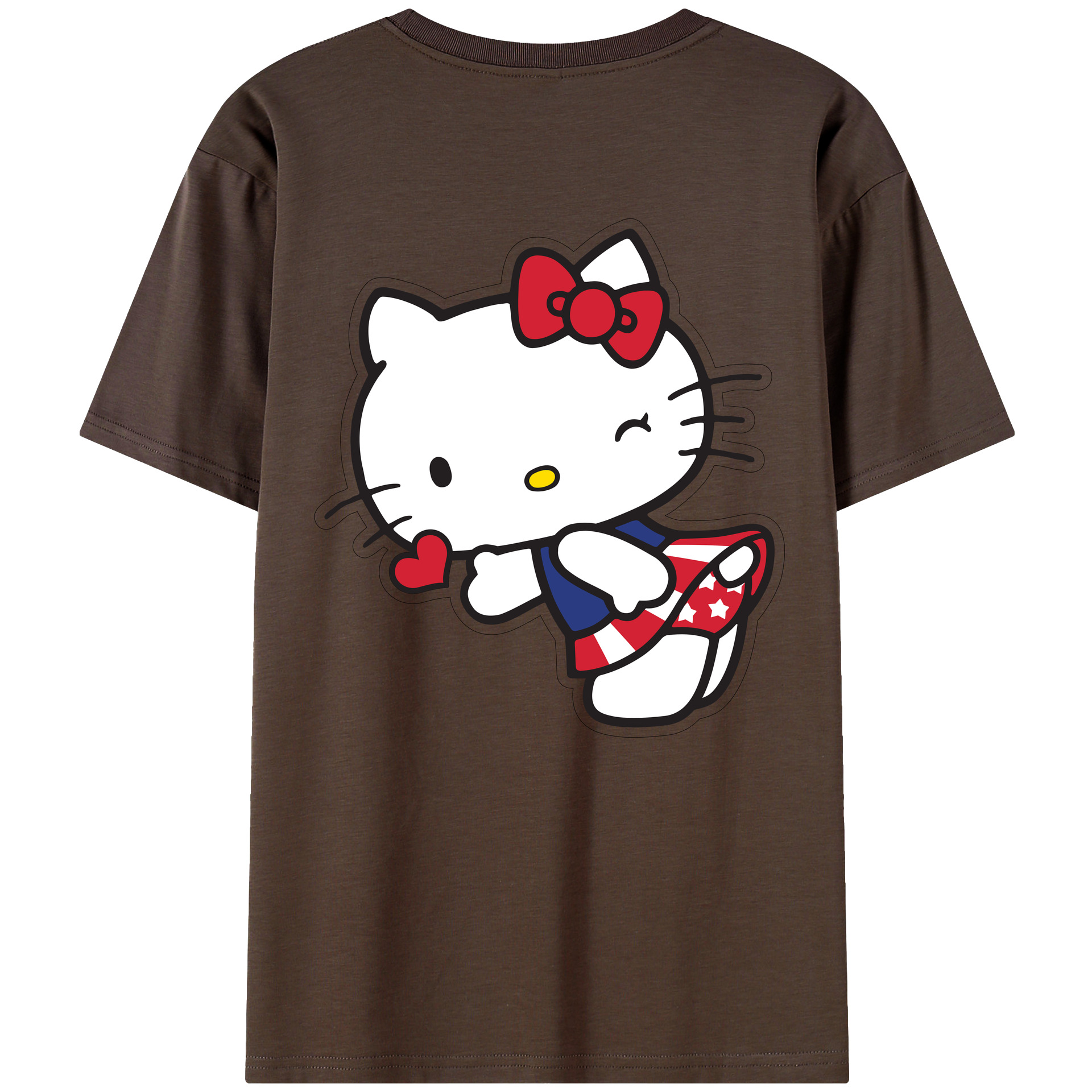 （画像用） Hello Kitty ハローキティ 綿100％半袖Tシャツ（背面プリント）