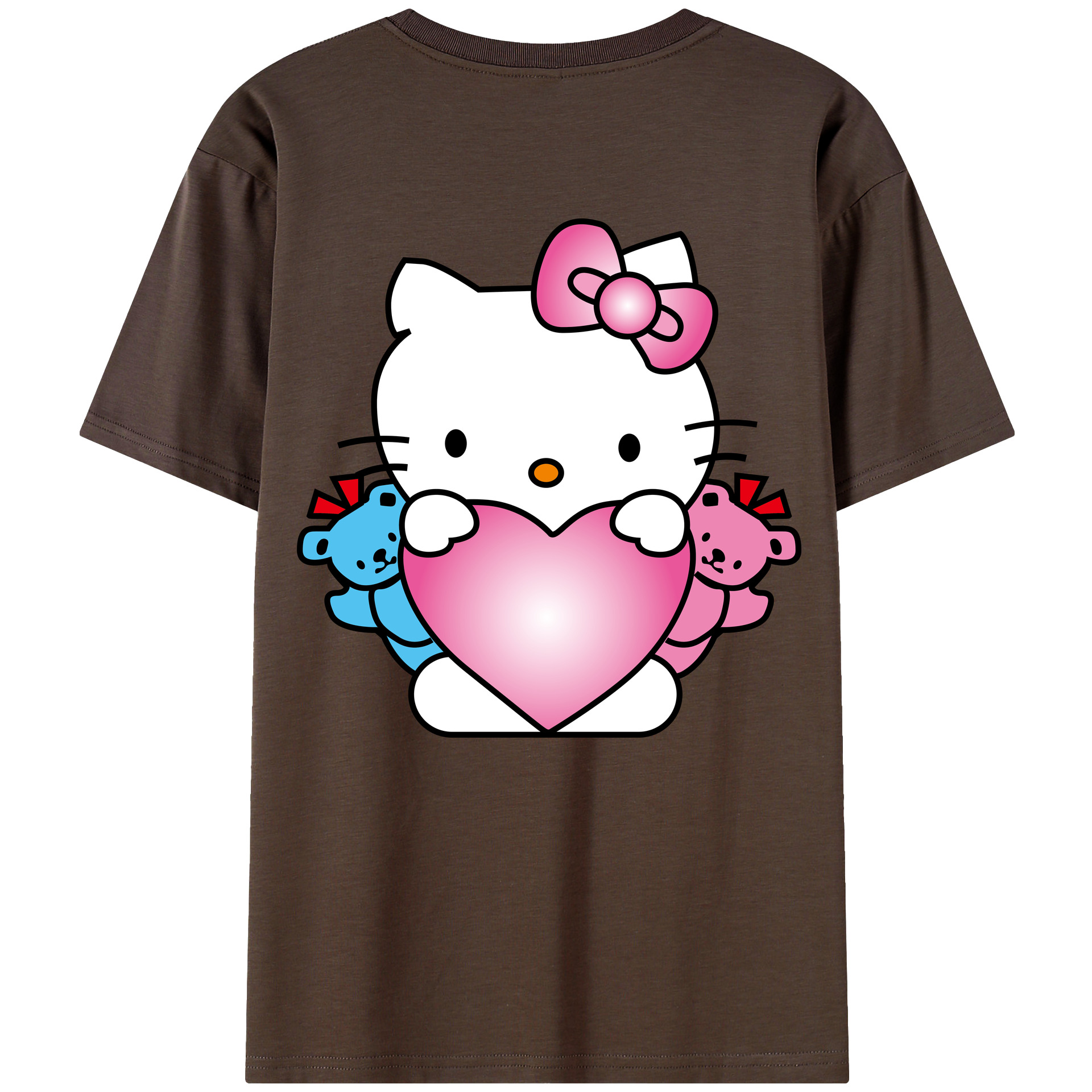 （画像用） Hello Kitty ハローキティ 綿100％半袖Tシャツ（背面プリント）