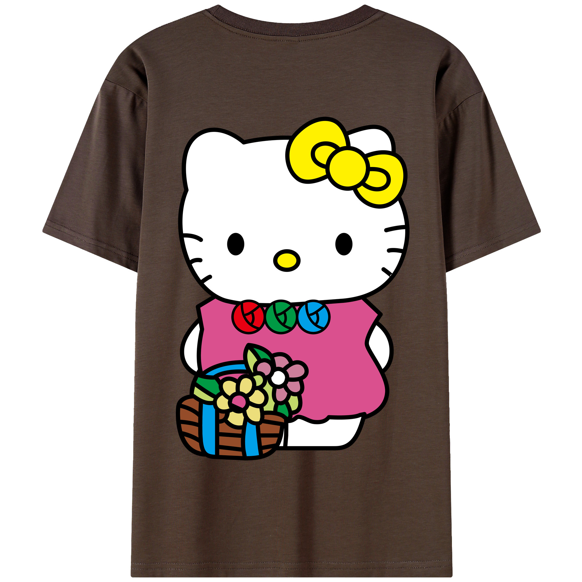（画像用） Hello Kitty ハローキティ 綿100％半袖Tシャツ（背面プリント）