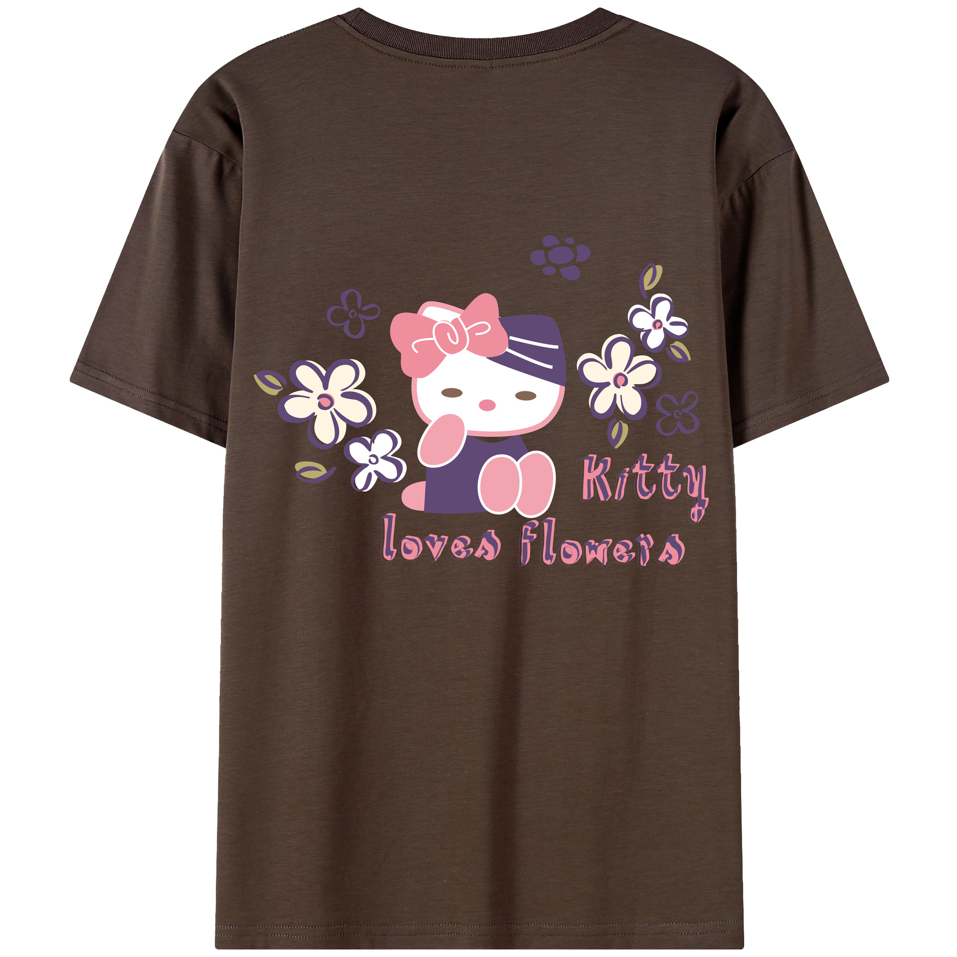 （画像用） Hello Kitty ハローキティ 綿100％半袖Tシャツ（背面プリント）