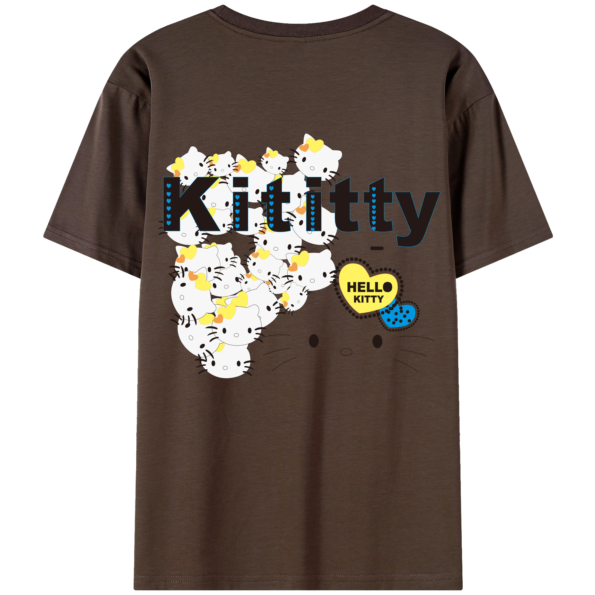 （画像用） Hello Kitty ハローキティ 綿100％半袖Tシャツ（背面プリント）