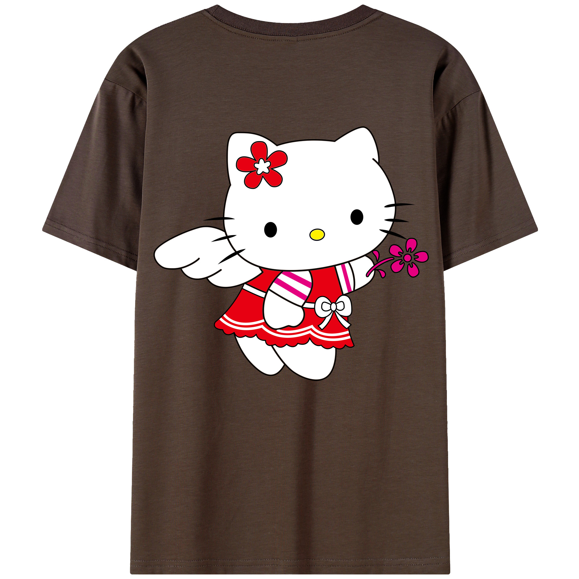 （画像用） Hello Kitty ハローキティ 綿100％半袖Tシャツ（背面プリント）