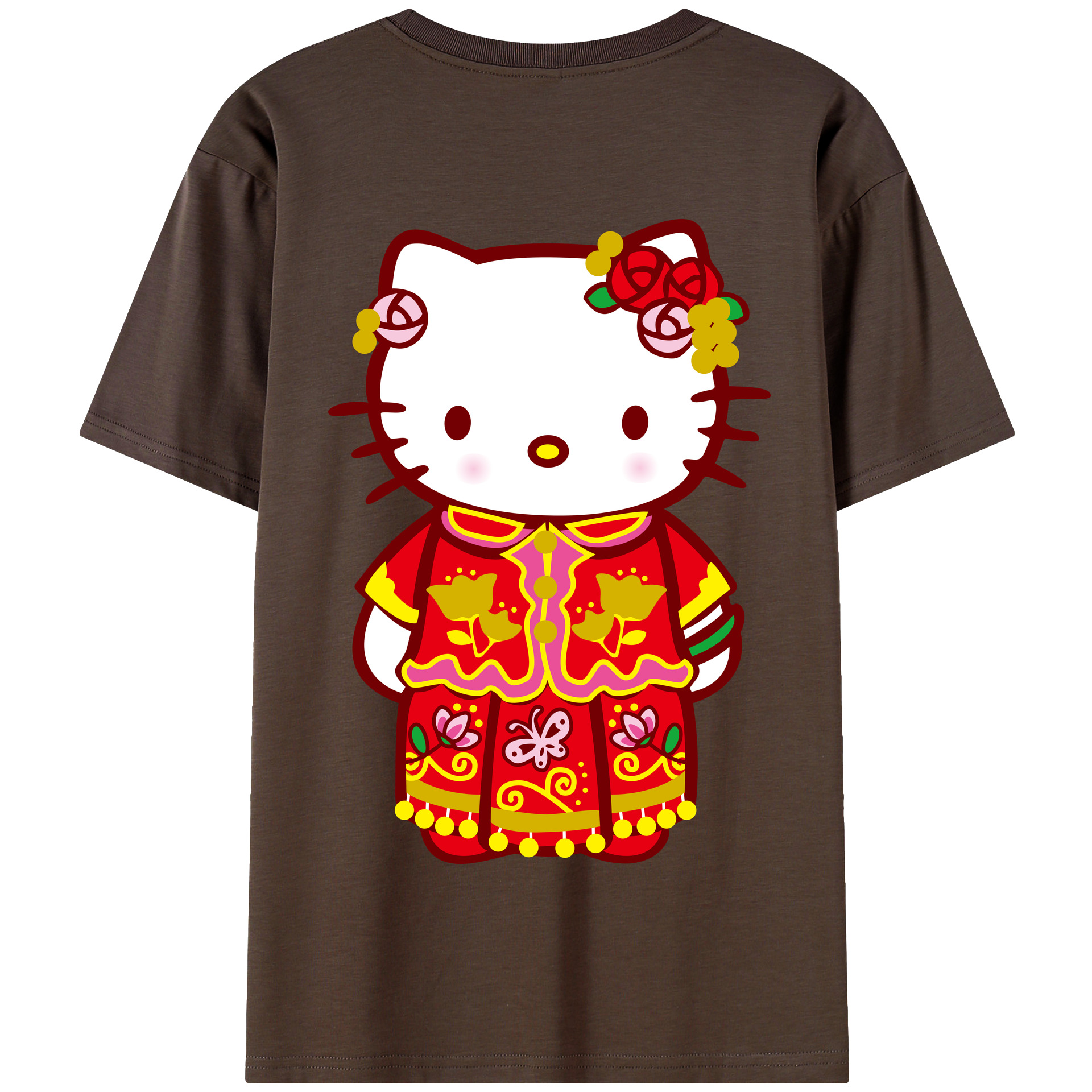 （画像用） Hello Kitty ハローキティ 綿100％半袖Tシャツ（背面プリント）