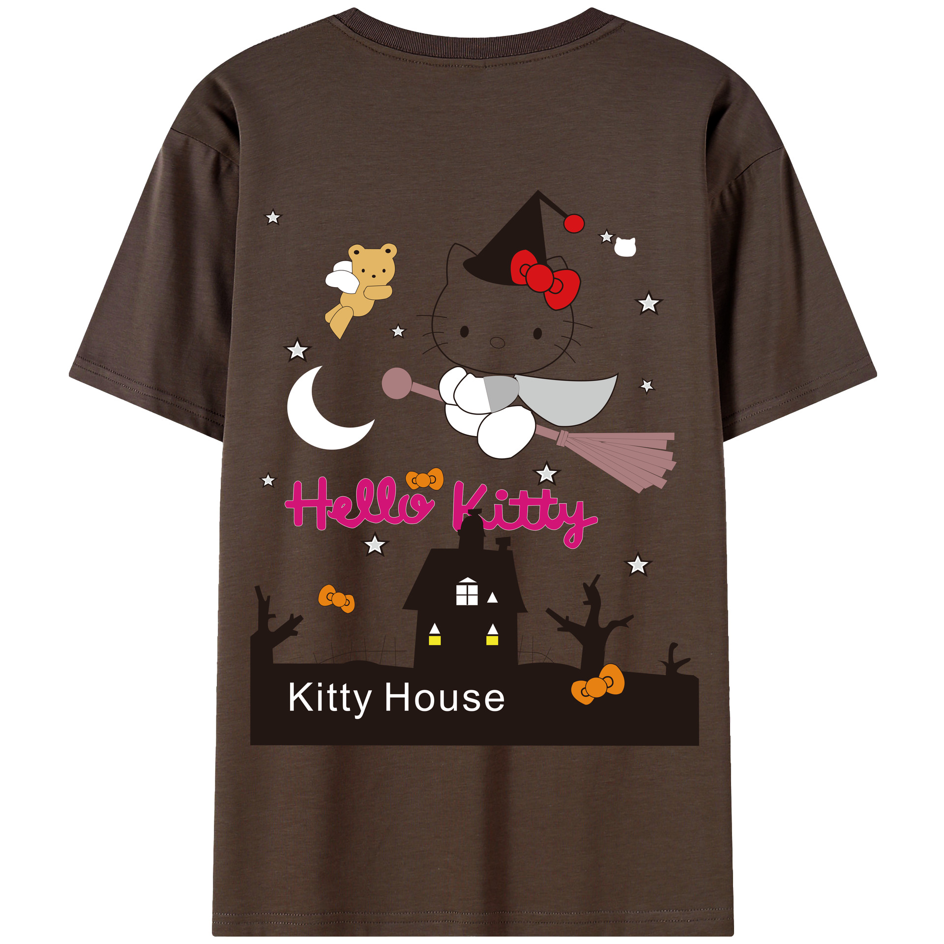 （画像用） Hello Kitty ハローキティ 綿100％半袖Tシャツ（背面プリント）