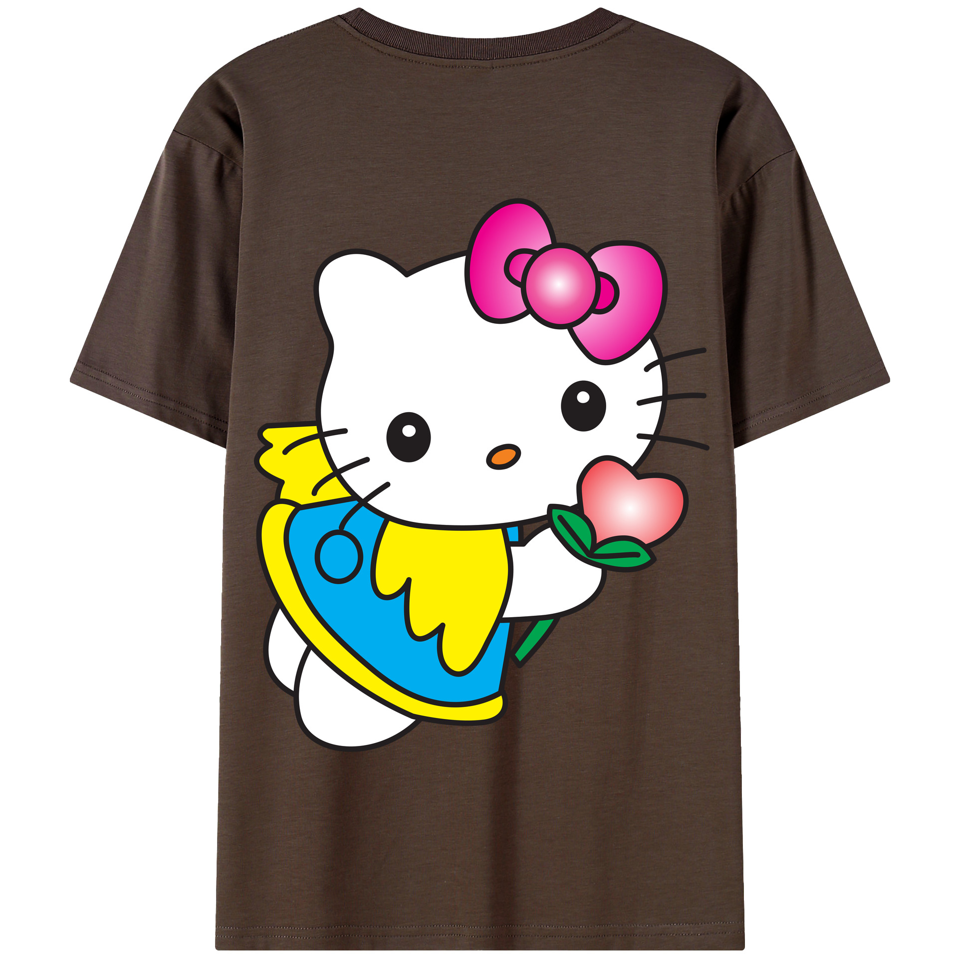 （画像用） Hello Kitty ハローキティ 綿100％半袖Tシャツ（背面プリント）