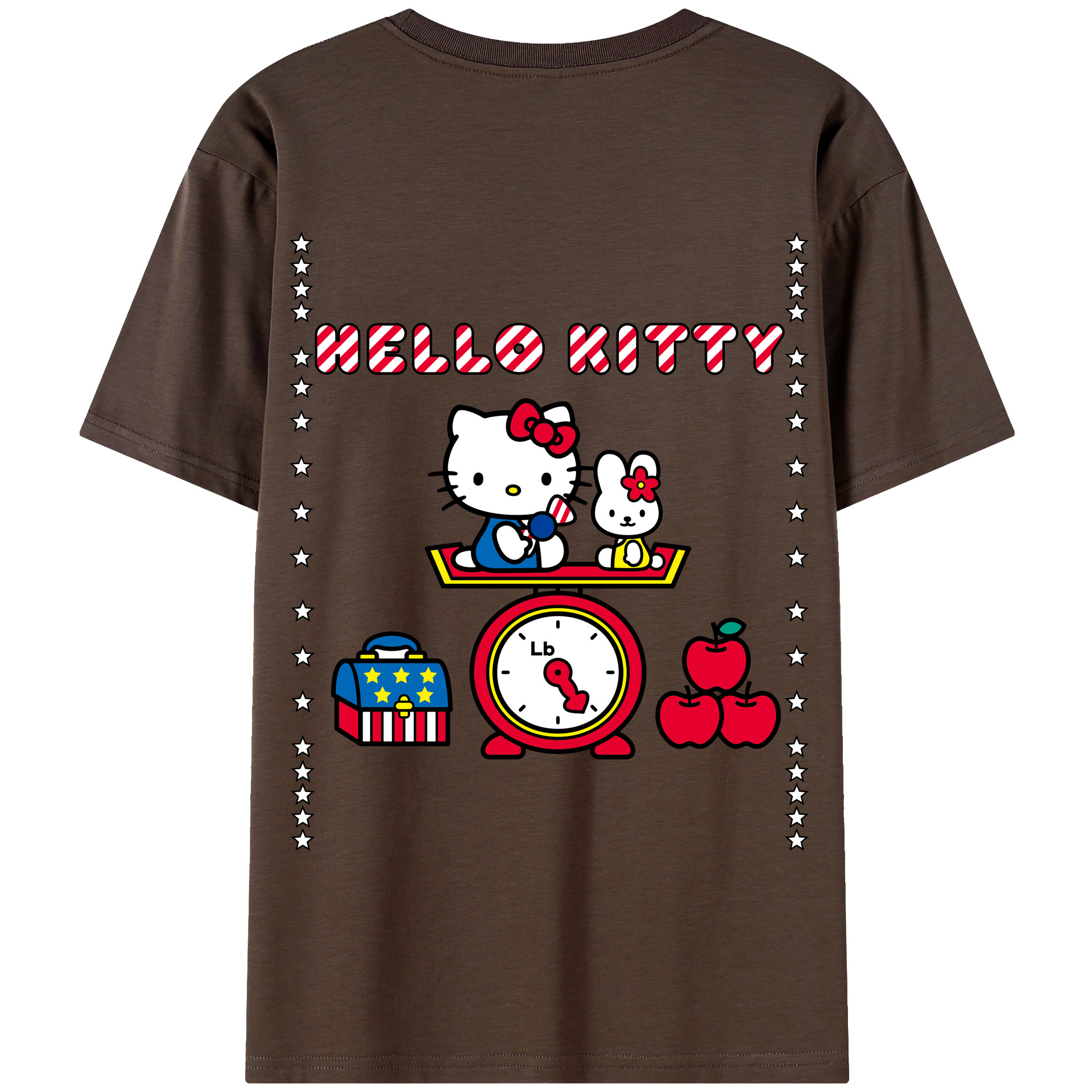 （画像用） Hello Kitty ハローキティ 綿100％半袖Tシャツ（背面プリント）