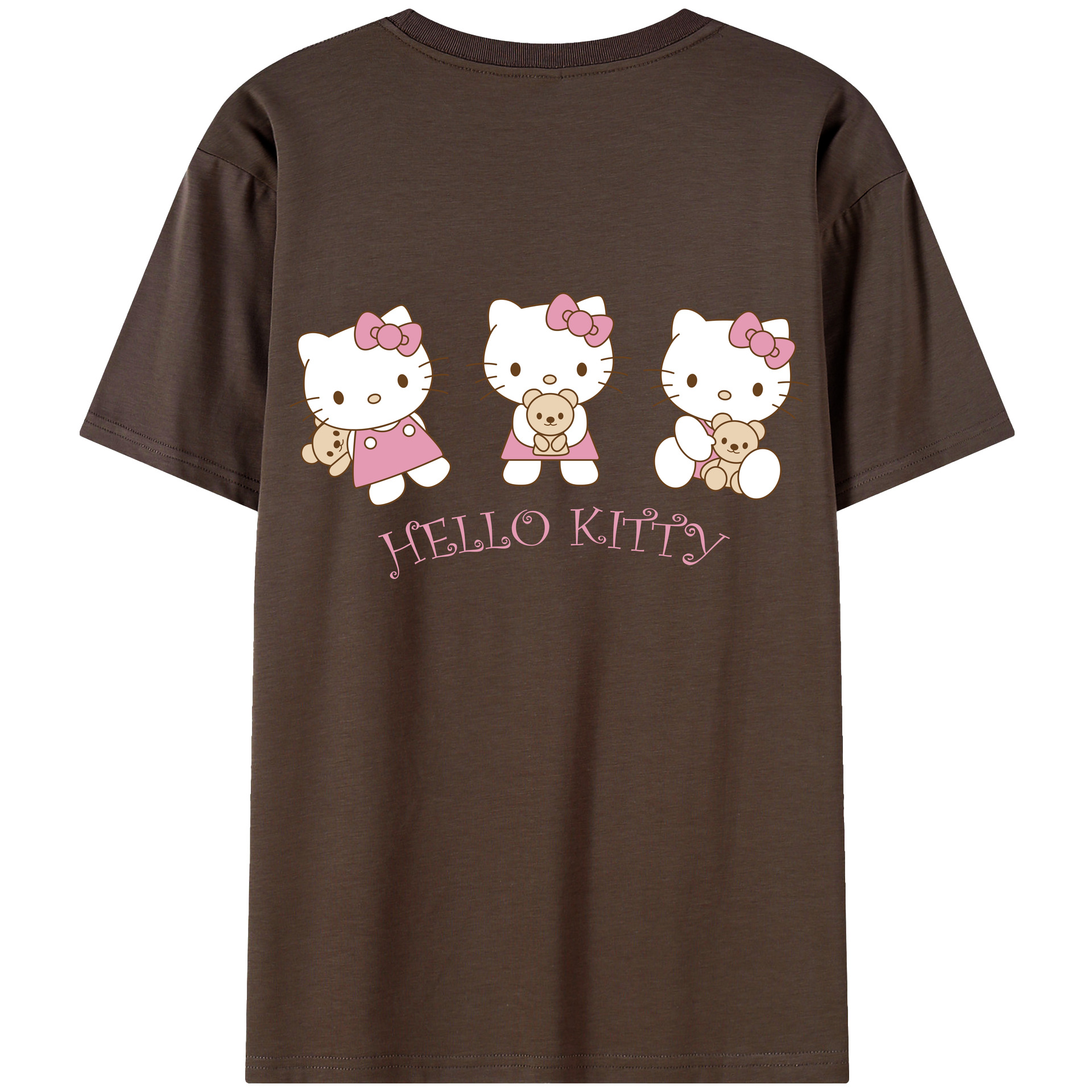 （画像用） Hello Kitty ハローキティ 綿100％半袖Tシャツ（背面プリント）
