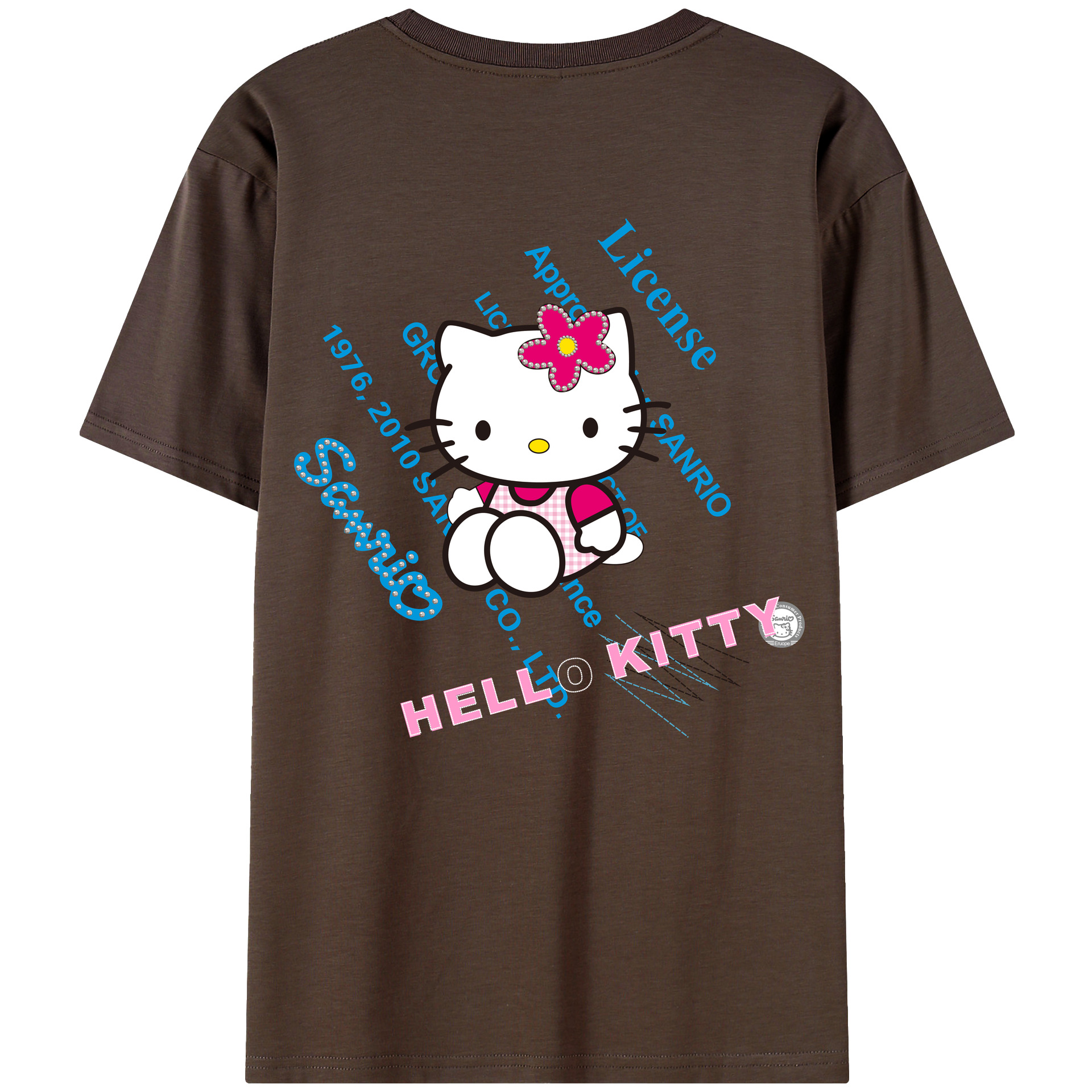 （画像用） Hello Kitty ハローキティ 綿100％半袖Tシャツ（背面プリント）
